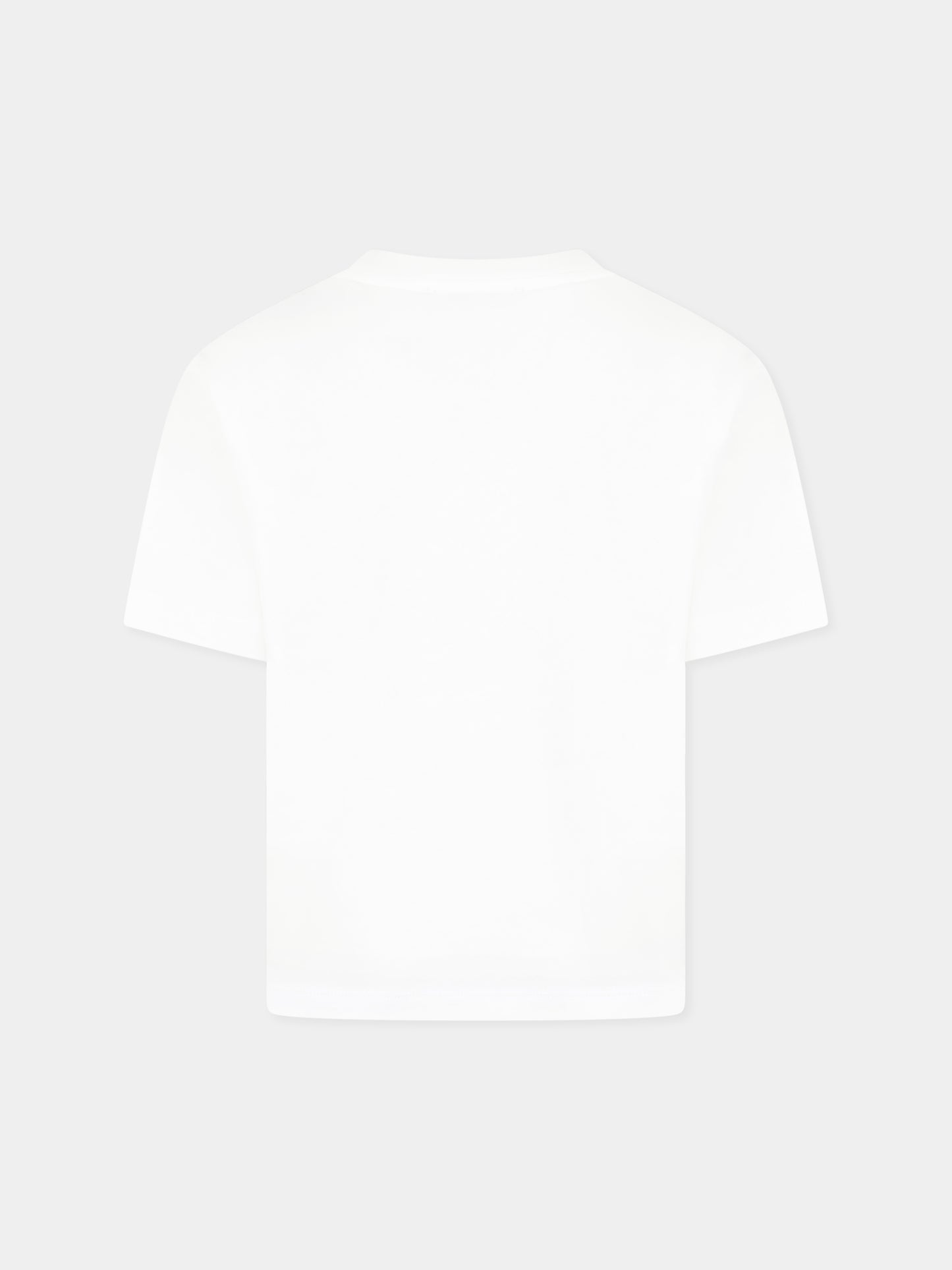 T-shirt bianca per bambina con stampa sneakers