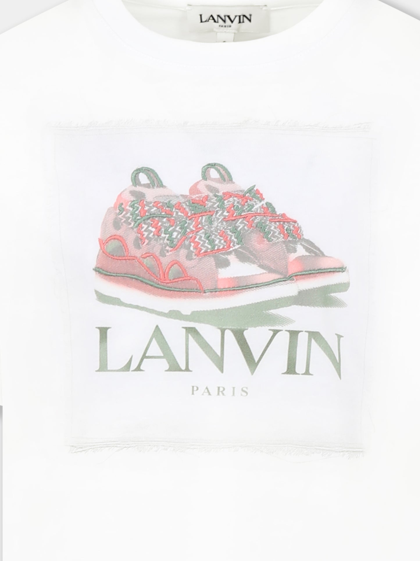 T-shirt bianca per bambina con stampa sneakers
