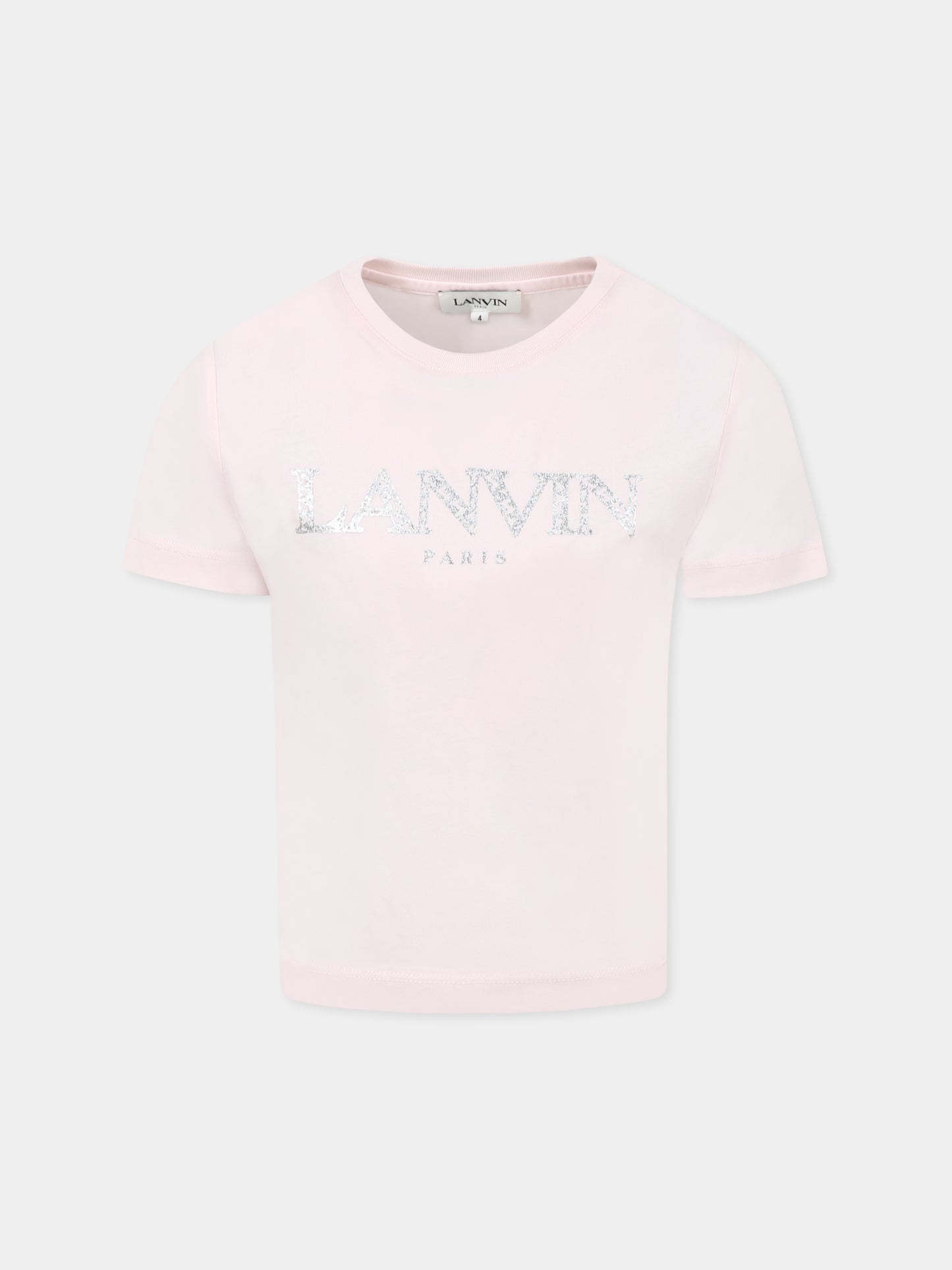 T-shirt rosa per bambina con logo