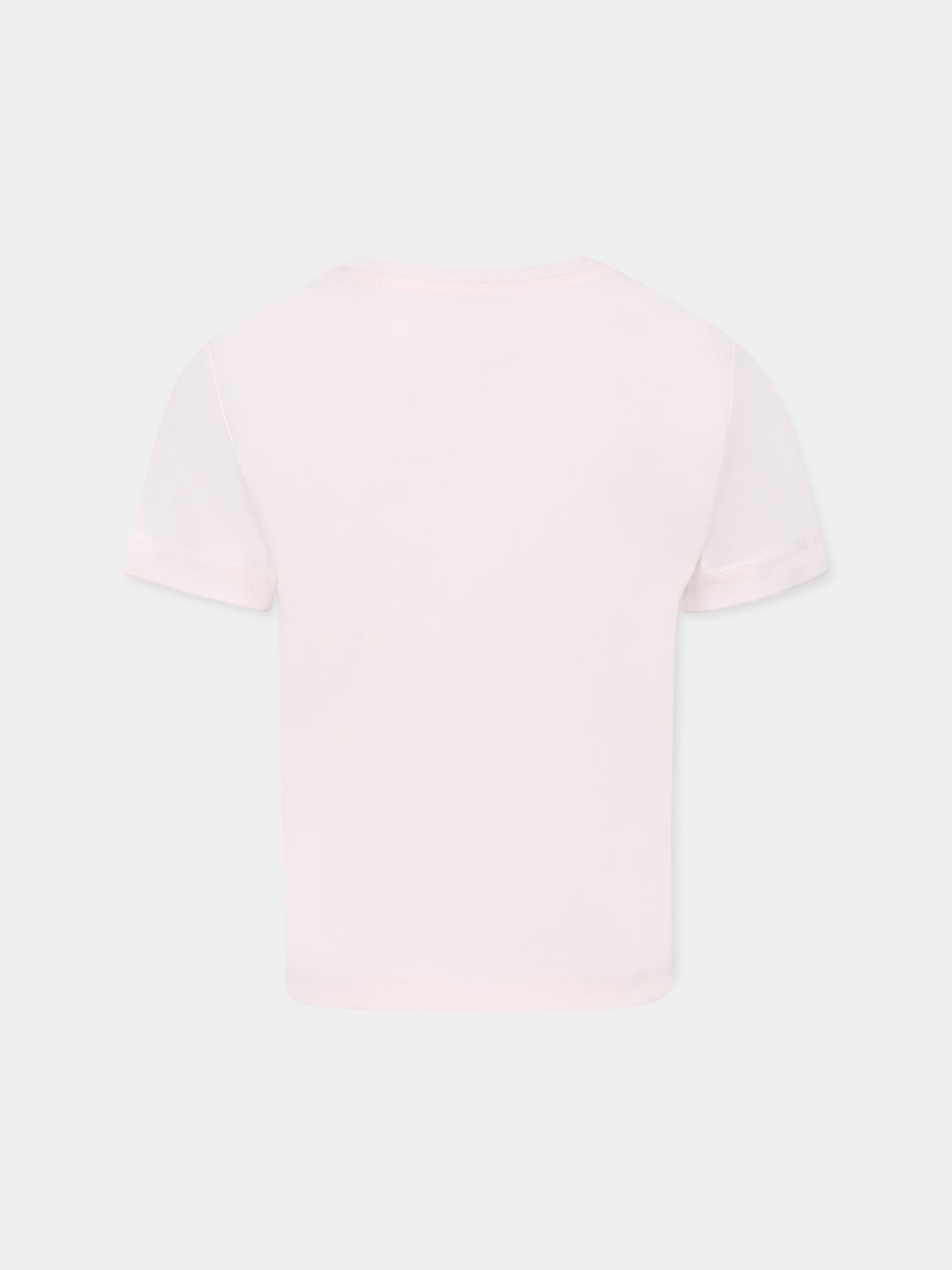T-shirt rosa per bambina con logo