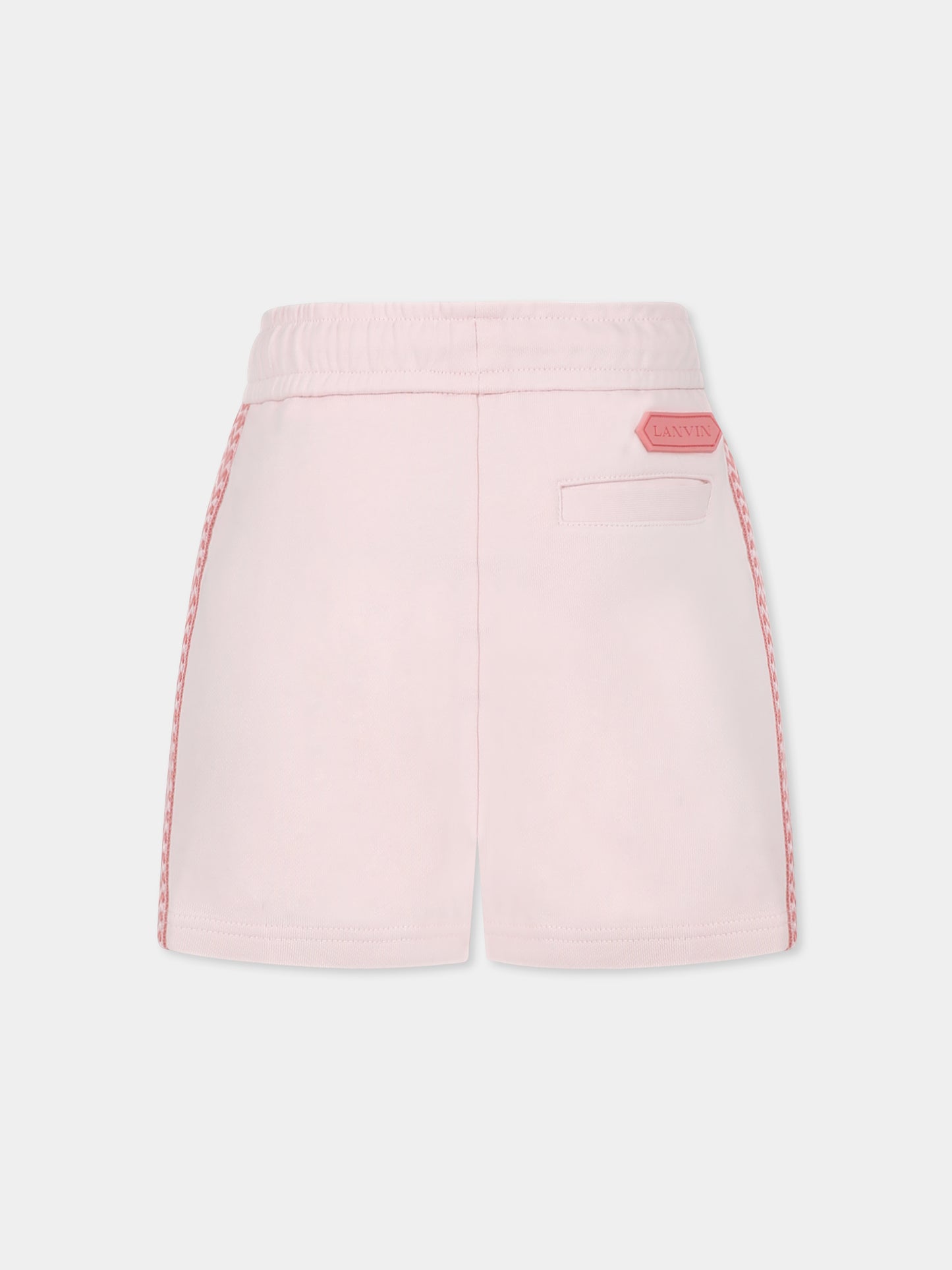Shorts rosa per bambina con logo