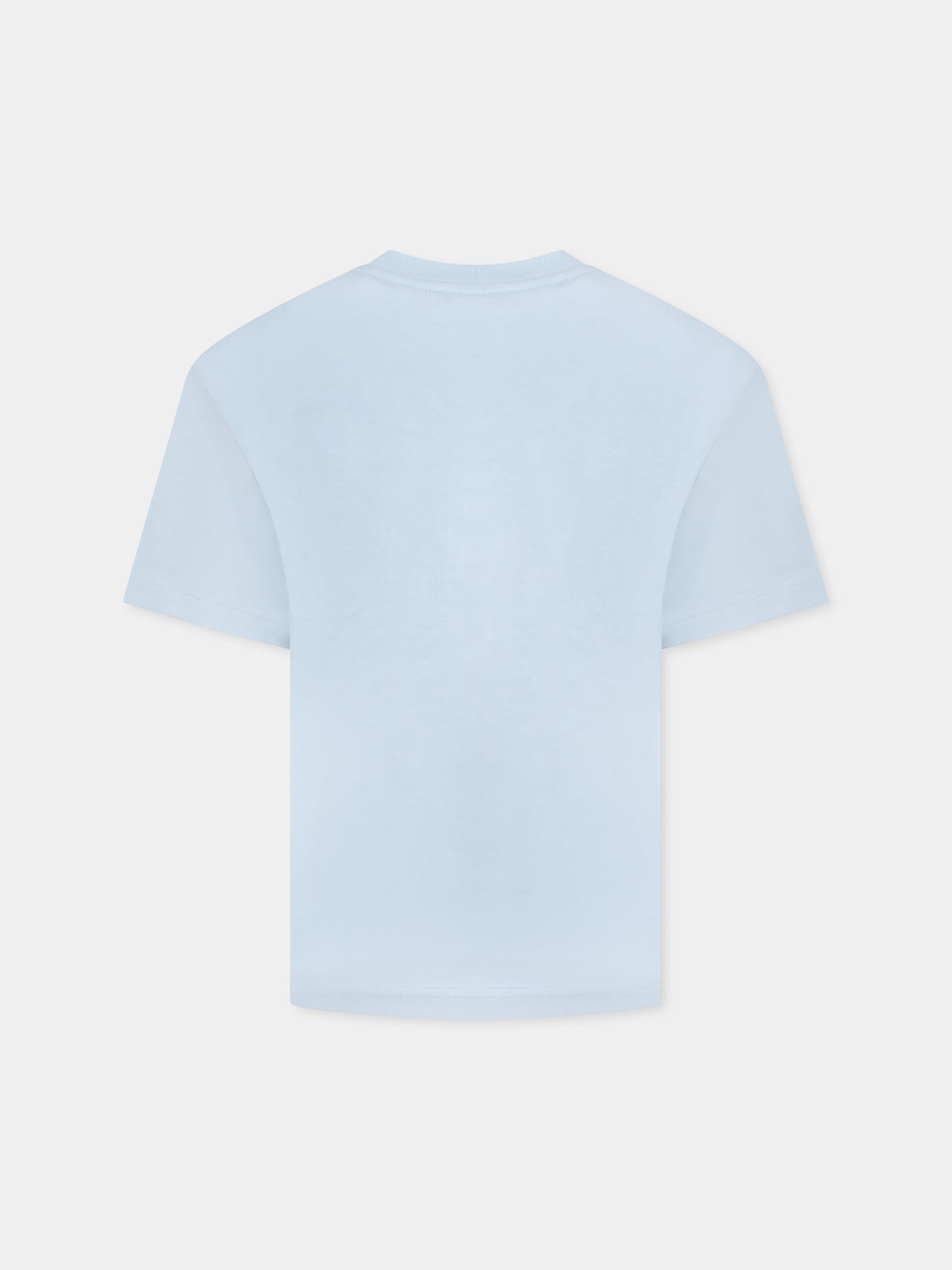 T-shirt celeste per bambino con stampa sneakers Curb