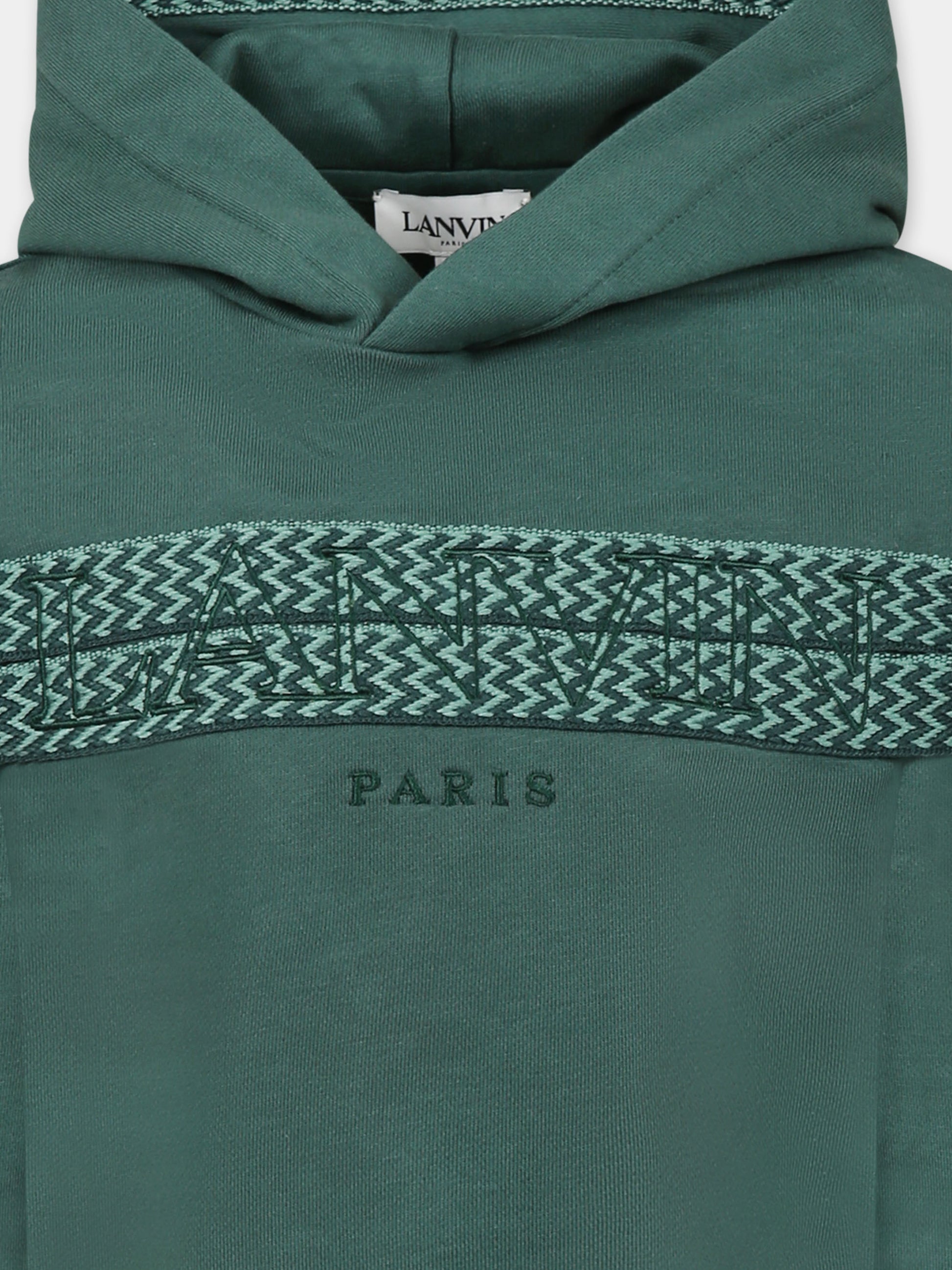 Felpa verde per bambino con logo,Lanvin Petite,N30225 722