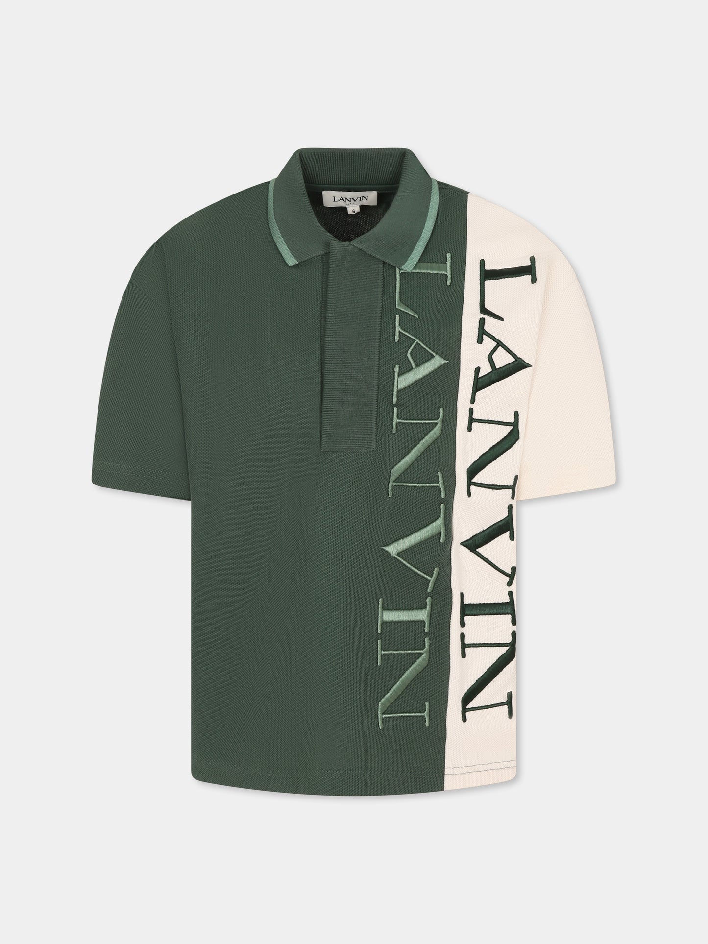 Polo verde per bambino con logo,Lanvin Petite,N30223 U81
