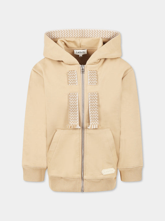 Felpa beige per bambino con logo,Lanvin Petite,N30228 222