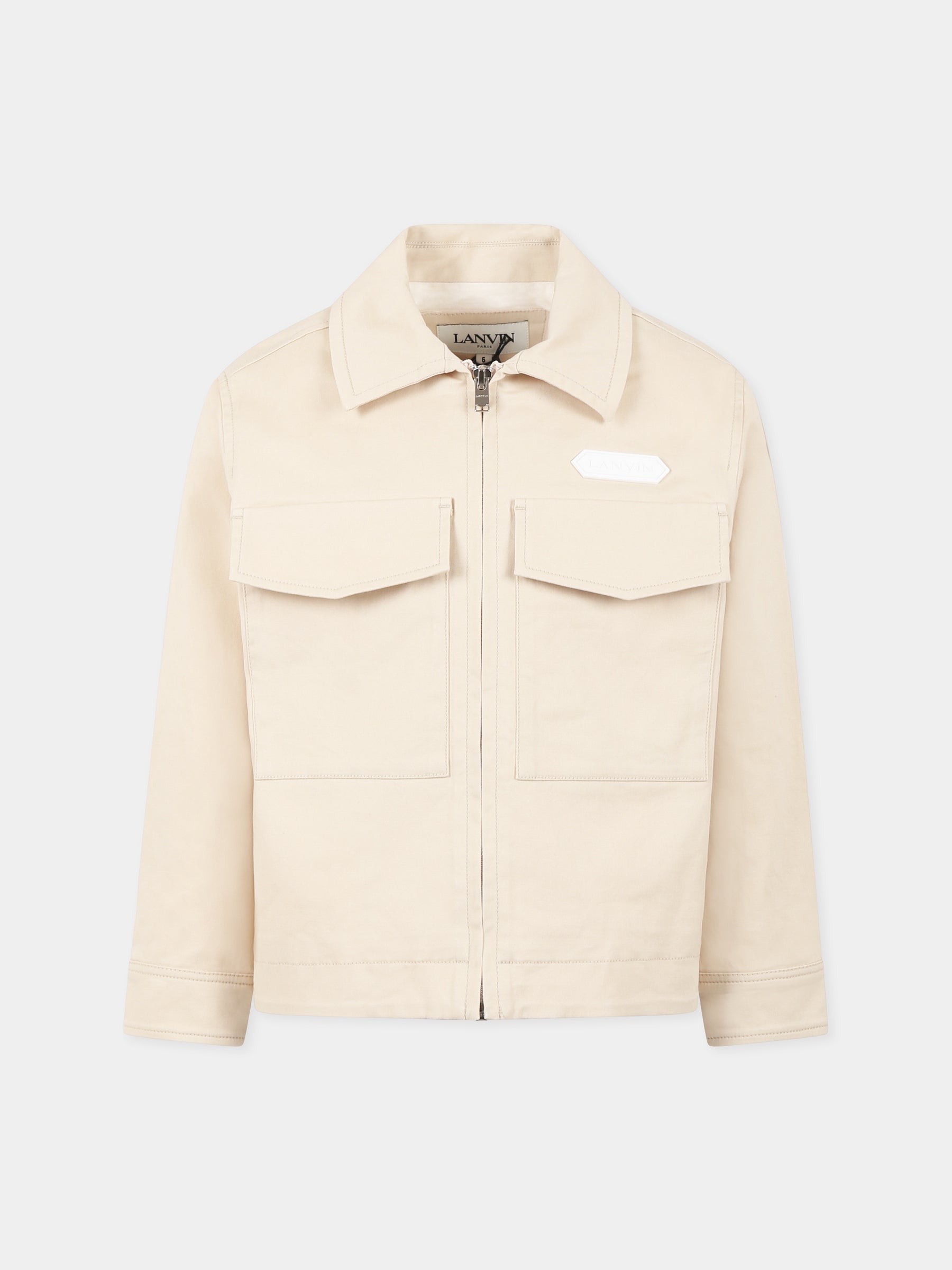 Giubbotto avorio per bambino con logo,Lanvin Petite,N30234 184