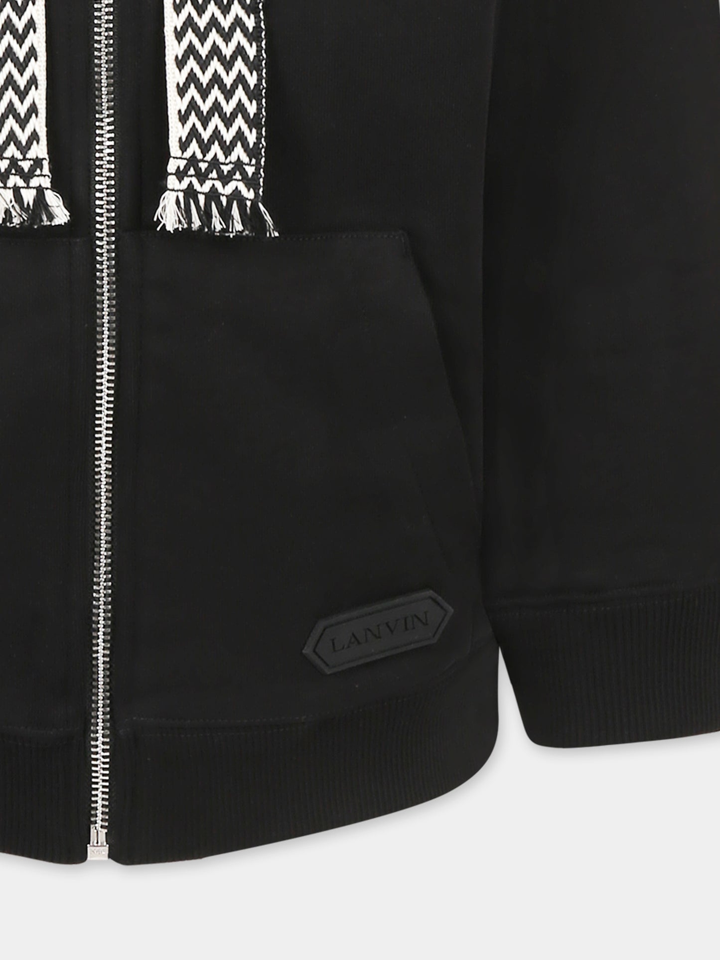 Felpa nera per bambino con logo,Lanvin Petite,N30228 09B