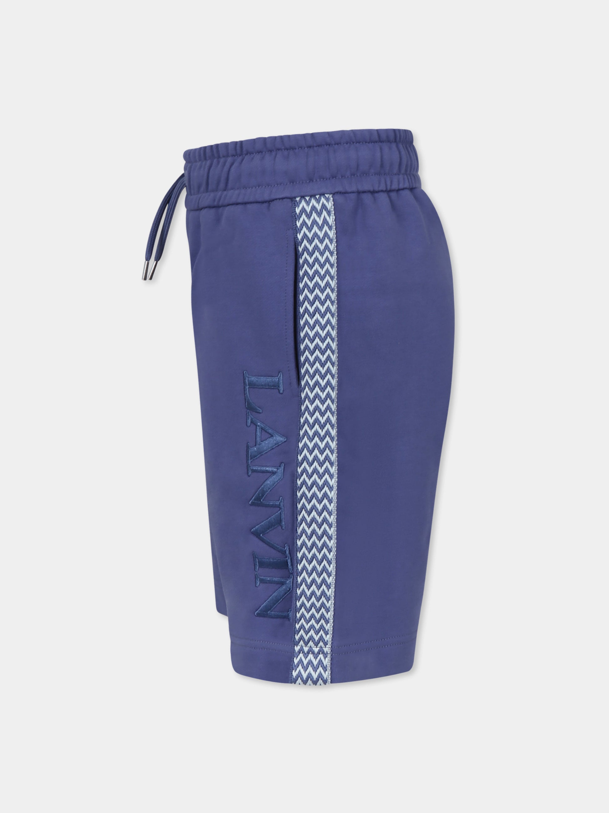 Shorts blu per bambino con logo,Lanvin Petite,N30229 80W