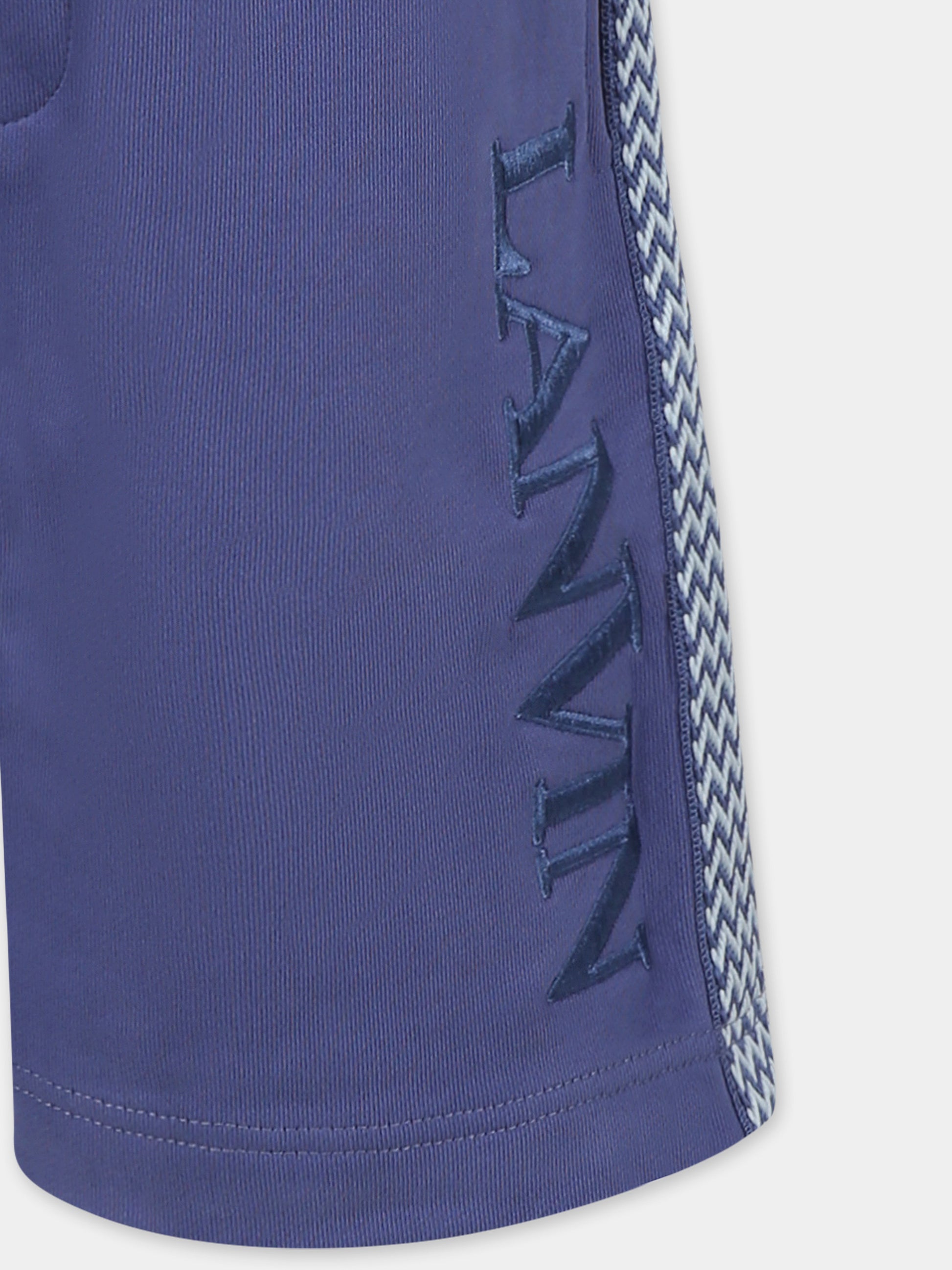 Shorts blu per bambino con logo,Lanvin Petite,N30229 80W