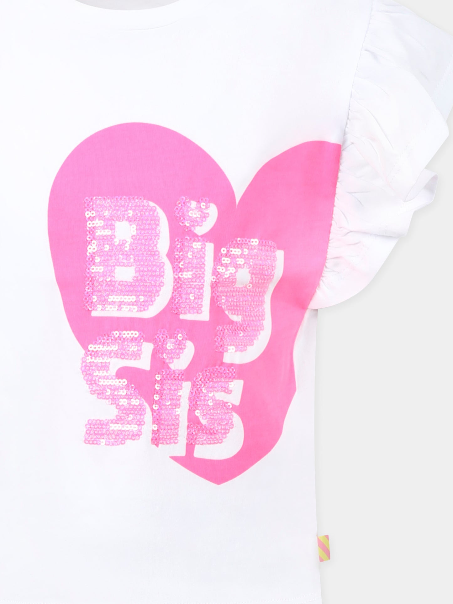 T-shirt bianca per bambina con cuore,Billieblush,U21045 10P