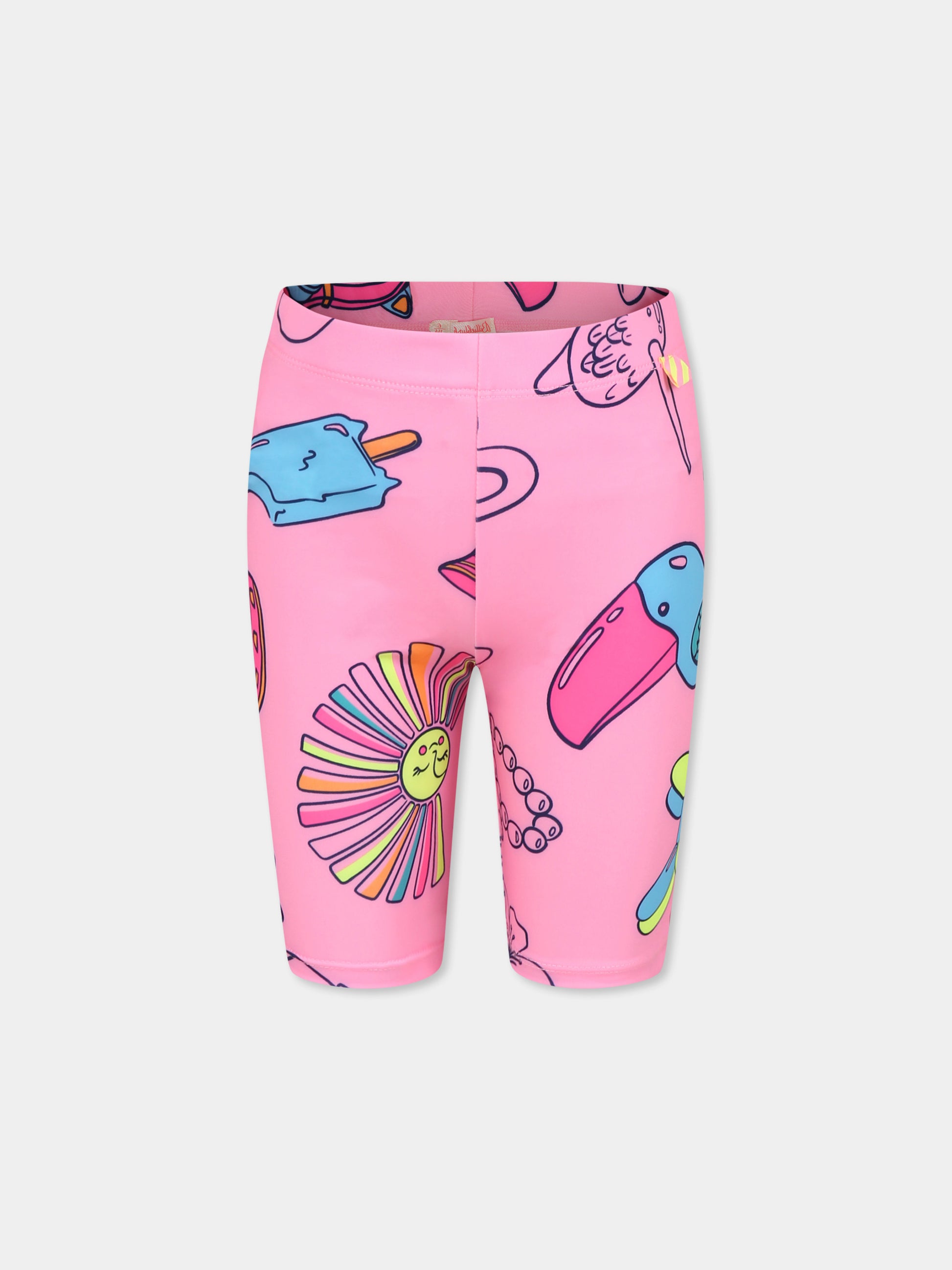 Shorts rosa per bambina con stampa all over,Billieblush,U20903 462