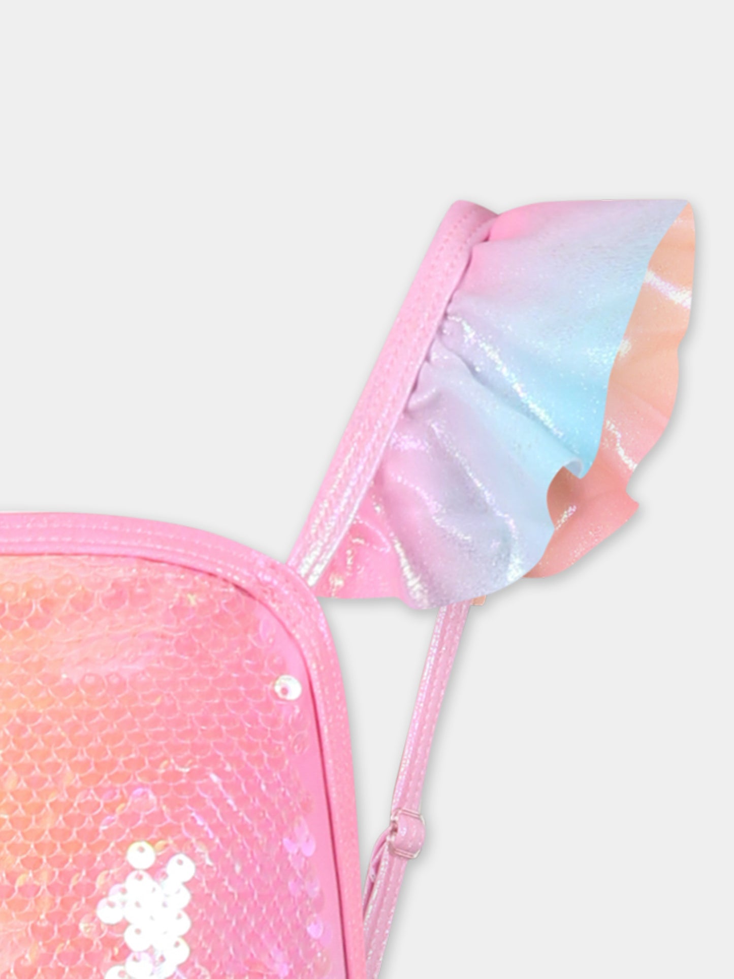 Costume intero multicolor per bambina con paillettes