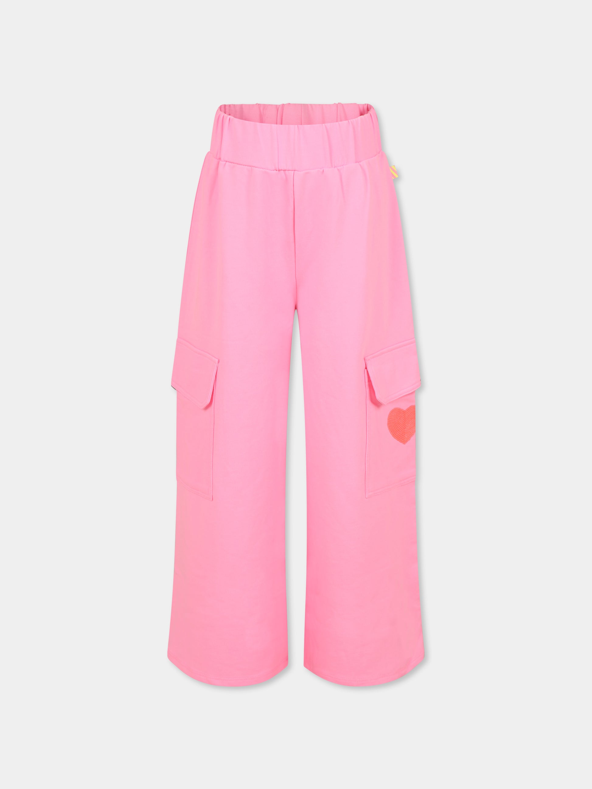 Pantaloni rosa per bambina con cuore,Billieblush,U20861 462