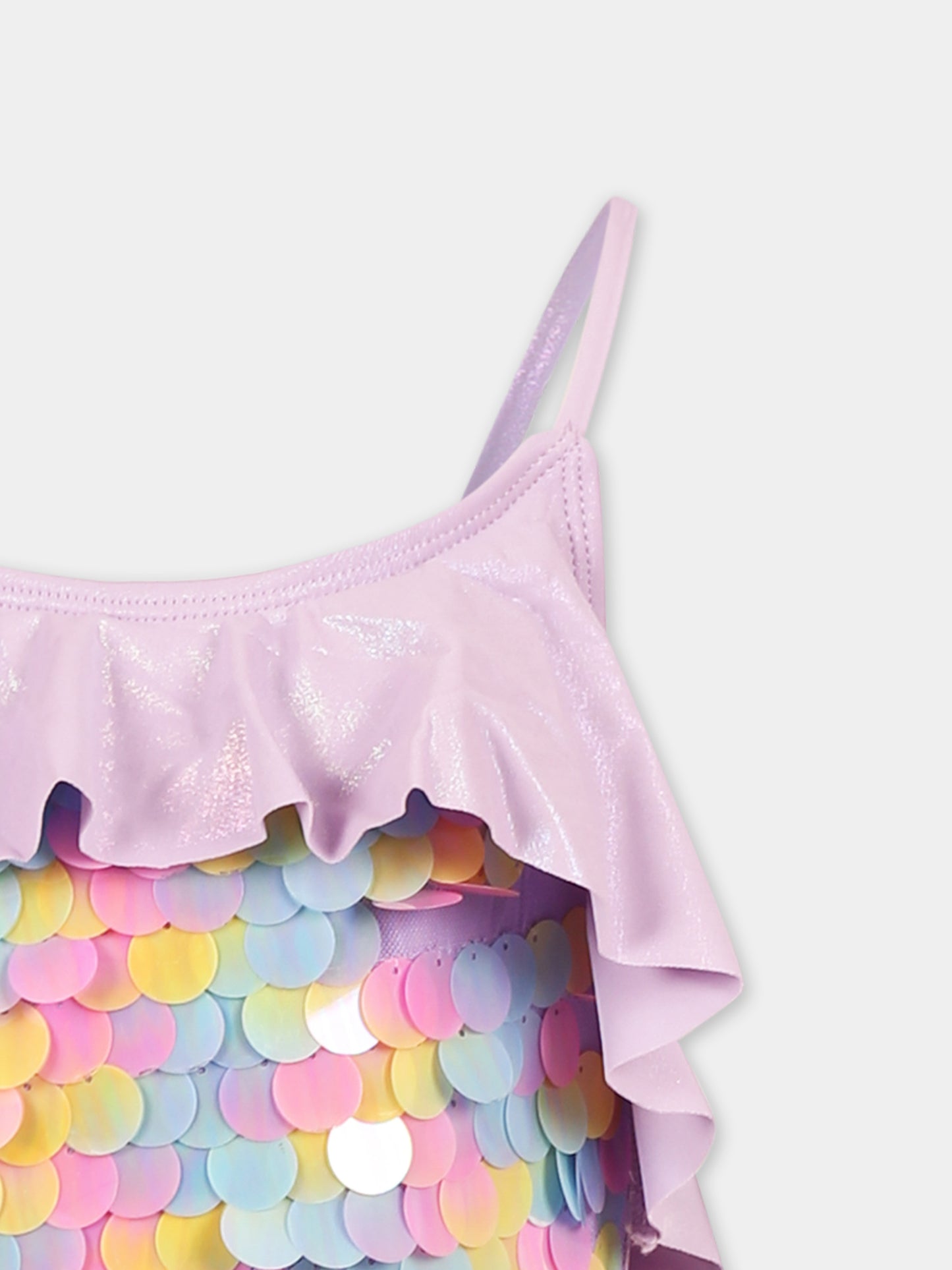 Costume intero viola per bambina con paillettes,Billieblush,U20925 Z41