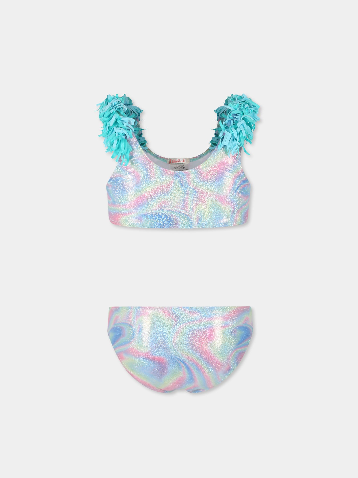 Bikini multicolor per bambina con frange