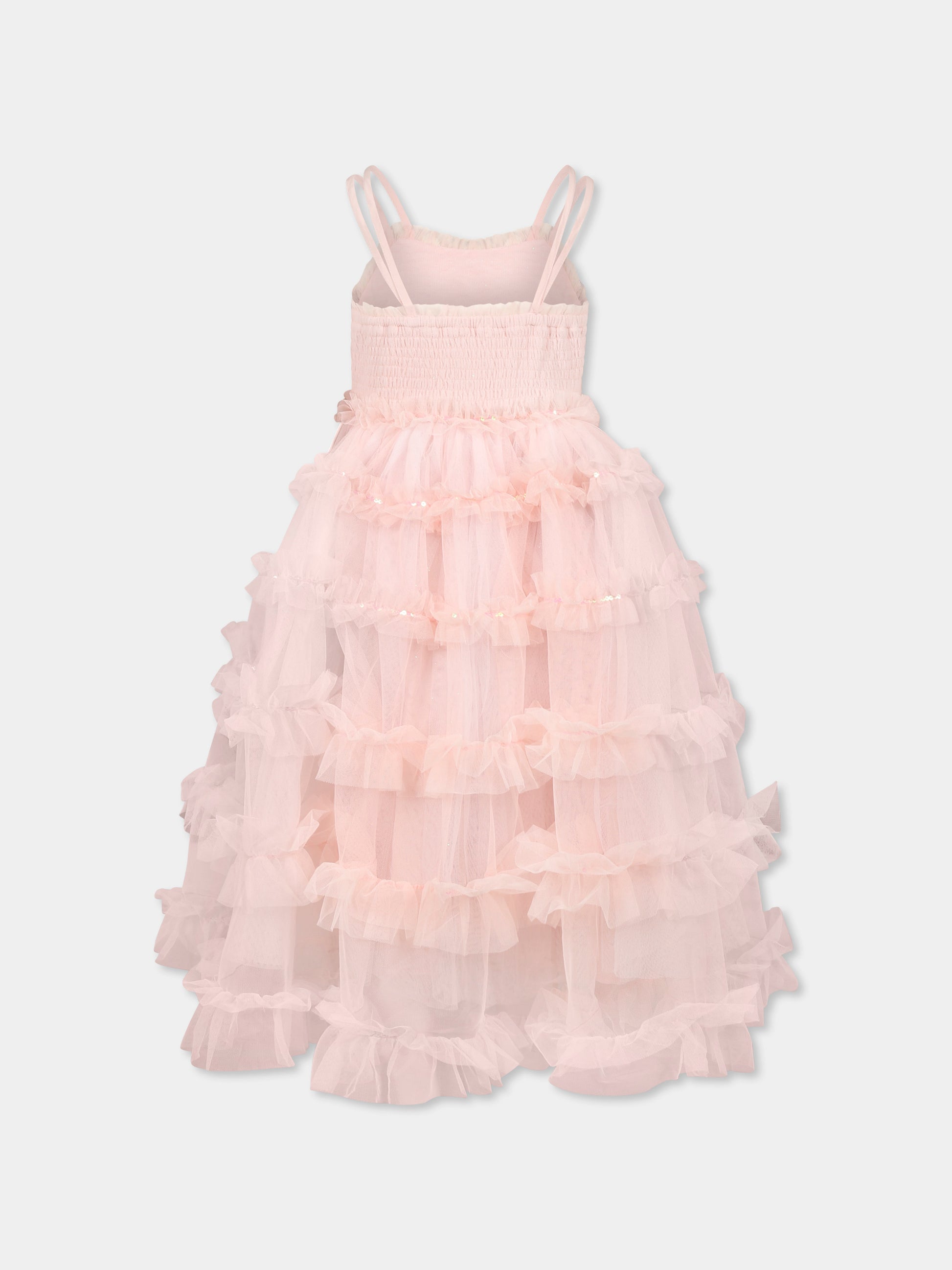 Vestito rosa per bambina con pailettes,Billieblush,U20976 45X