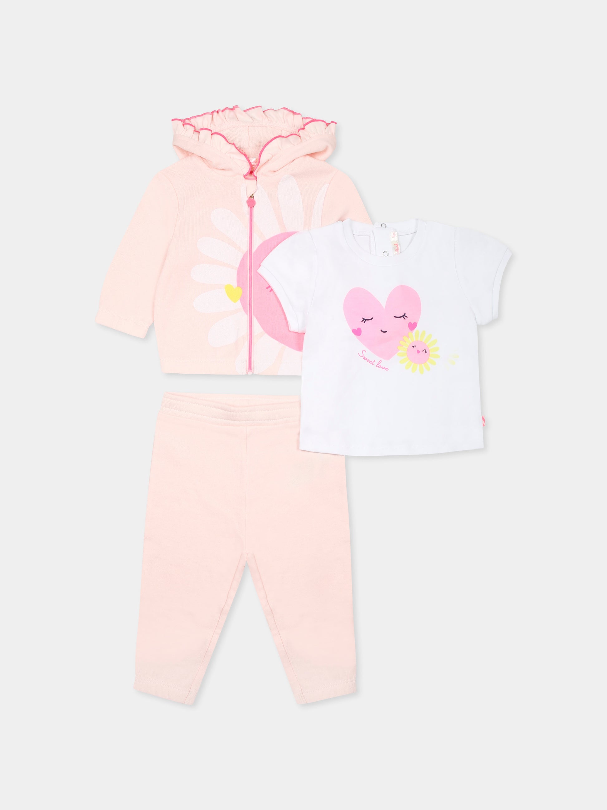 Completo rosa per neonata con fiore,Billieblush,U21107 N34