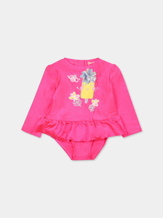 Bikini fucsia per neonata con stampa gelato,Billieblush,U21000 47A