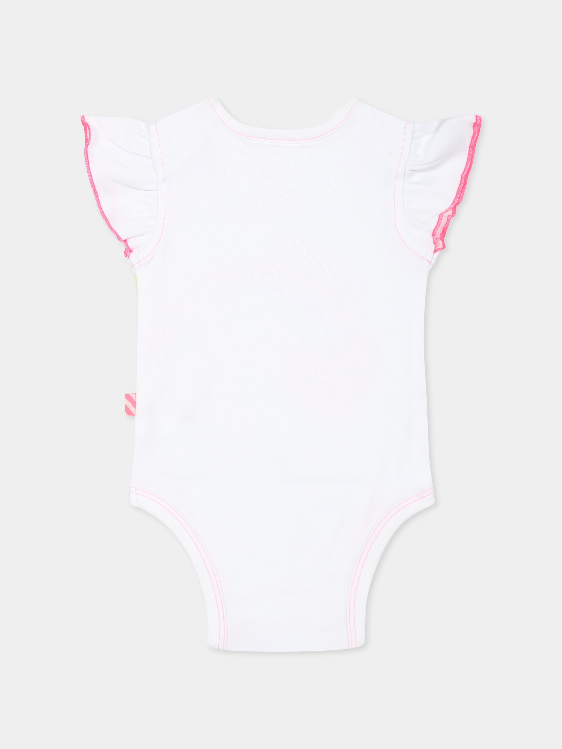 Body bianco per neonata con arcobaleno,Billieblush,U21103 10P