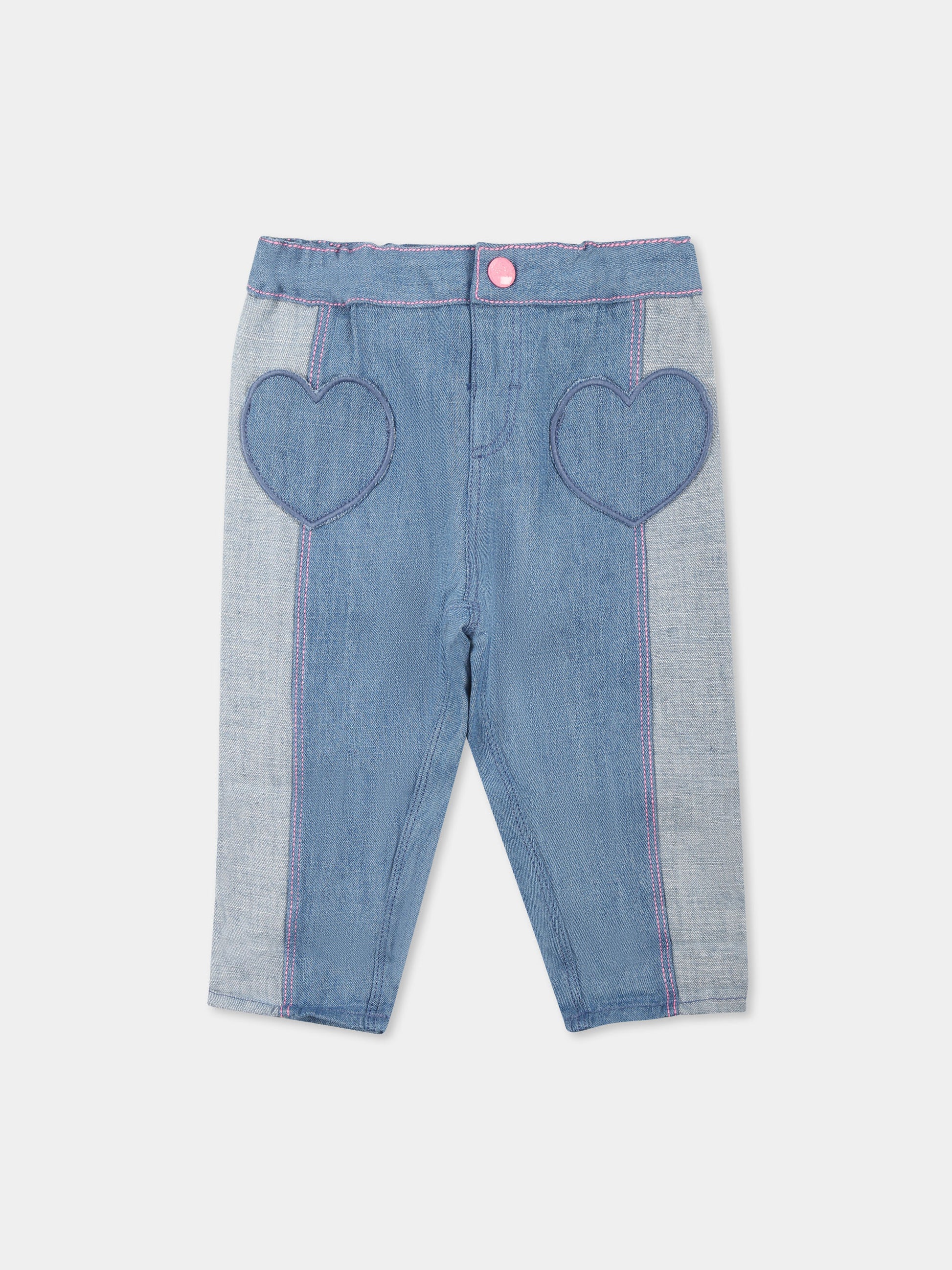 Jeans denim per neonata con logo,Billieblush,U20838 Z10