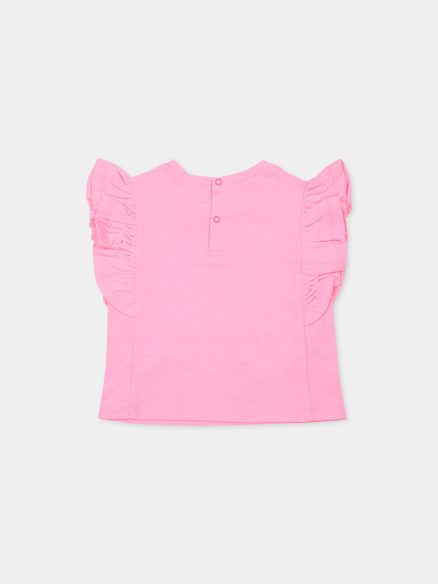 T-shirt rosa per neonata con cuore e scritta