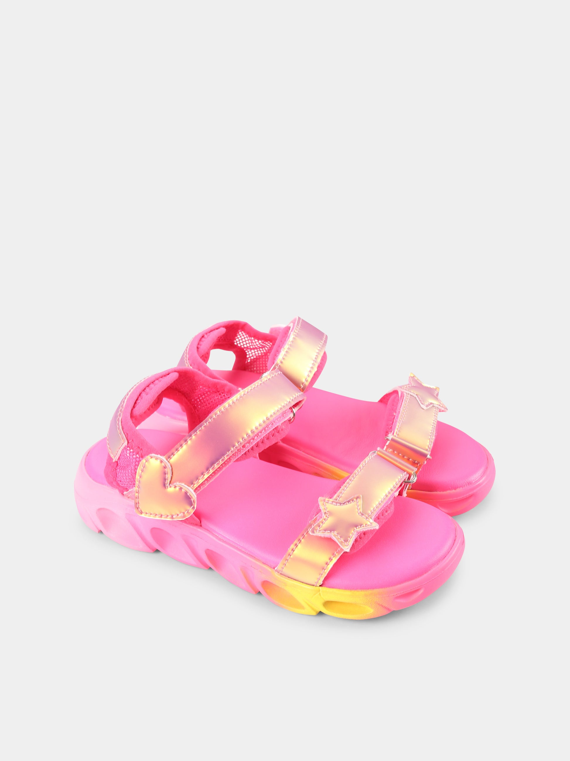 Sandali fucsia per bambina con cuore e stella,Billieblush,U20694 Z41