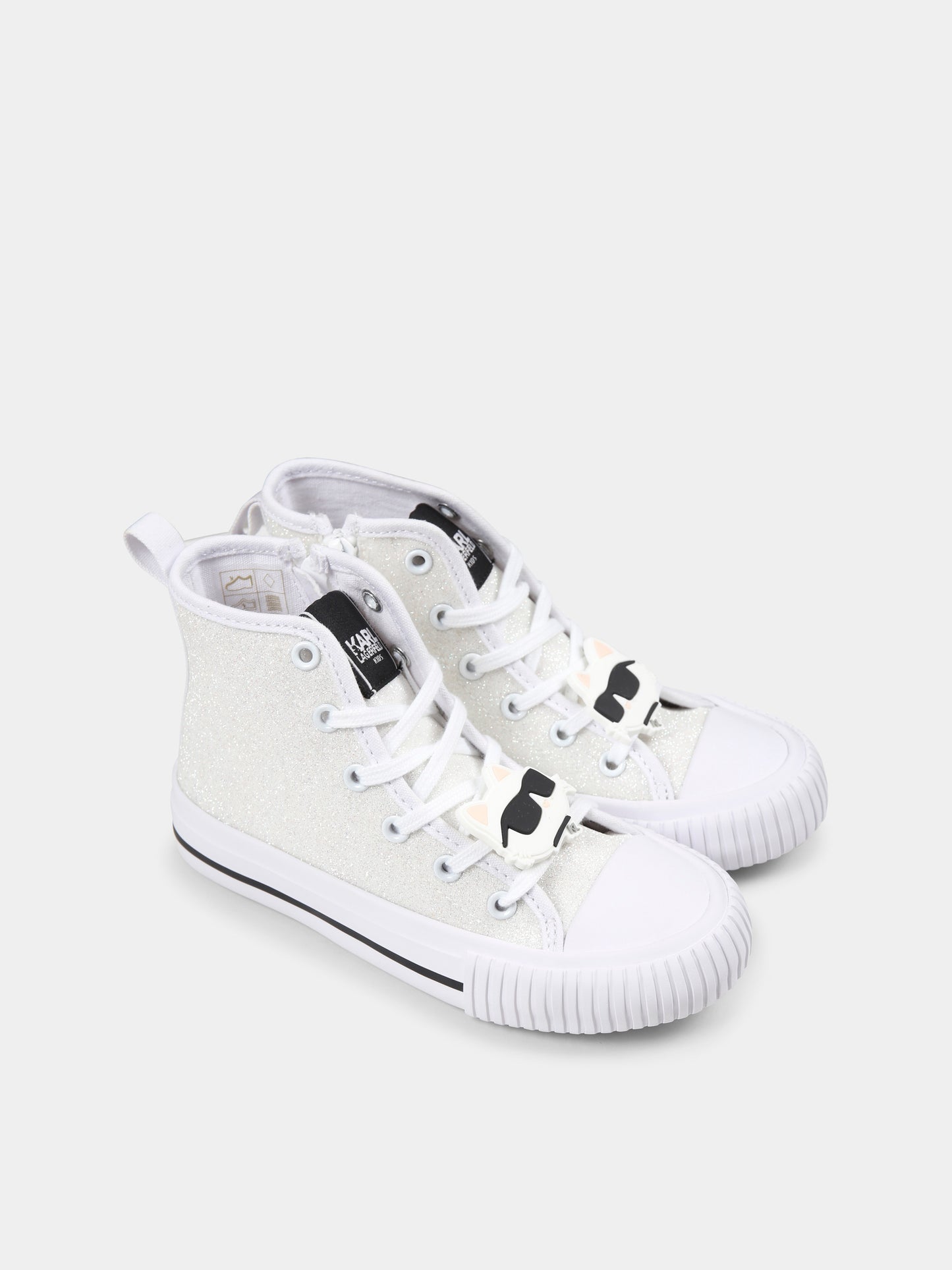 Sneakers bianche per bambina con Choupette e Karl Lagerfeld,Karl Lagerfeld Kids,Z30585 10P