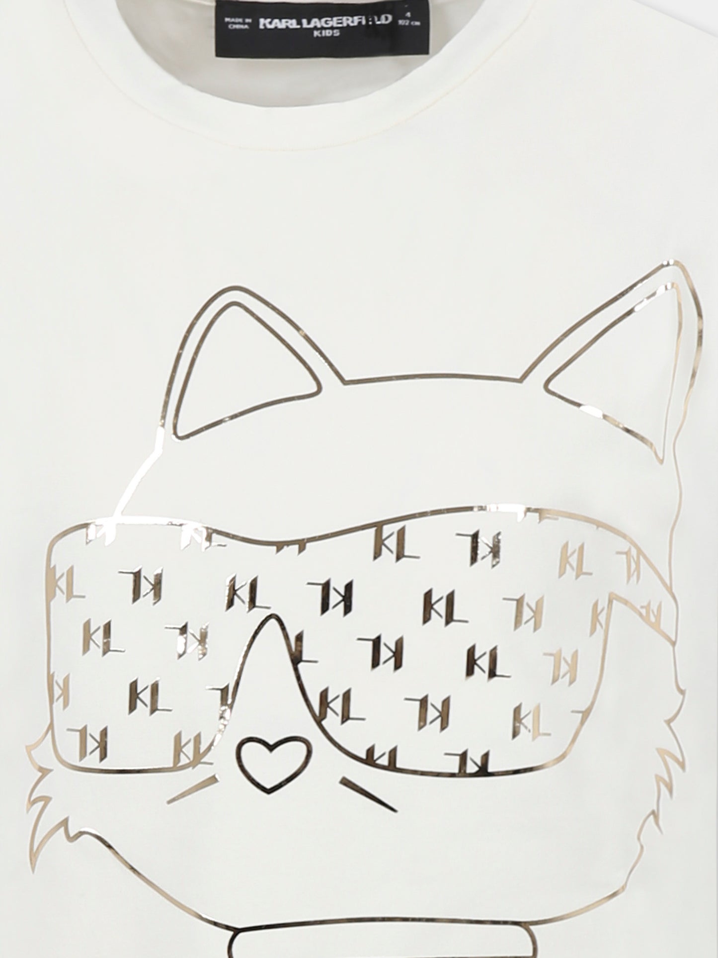 T-shirt avorio per bambina con Choupette,Karl Lagerfeld Kids,Z30447 122
