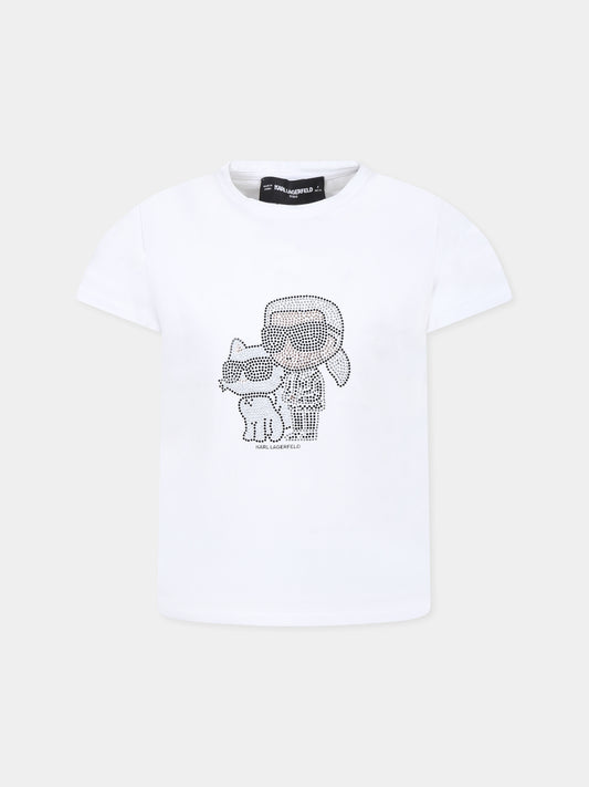 T-shirt bianca per bambina con Choupette
