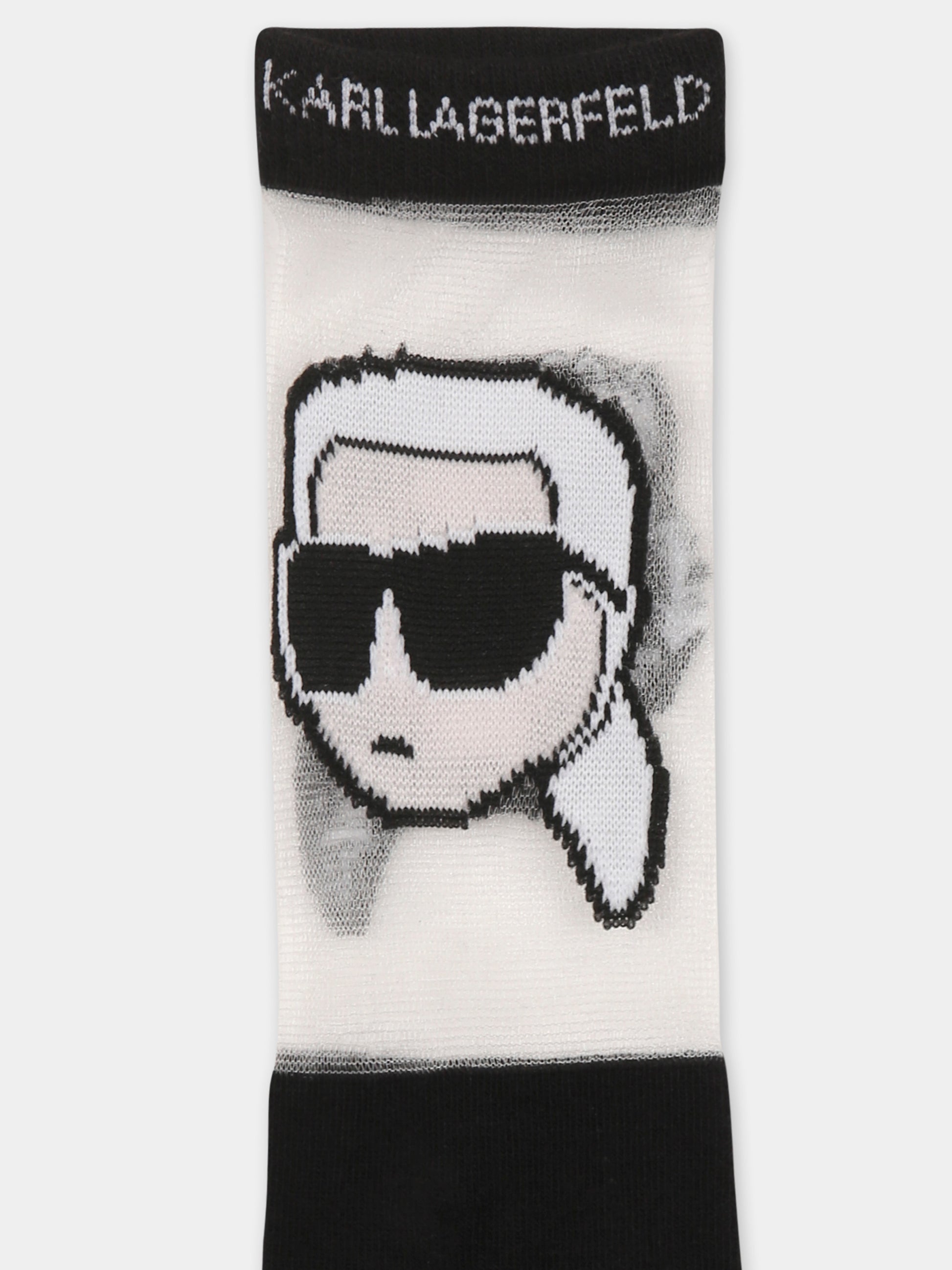 Calzini neri per bambina con Karl Lagerfeld,Karl Lagerfeld Kids,Z30545 09B