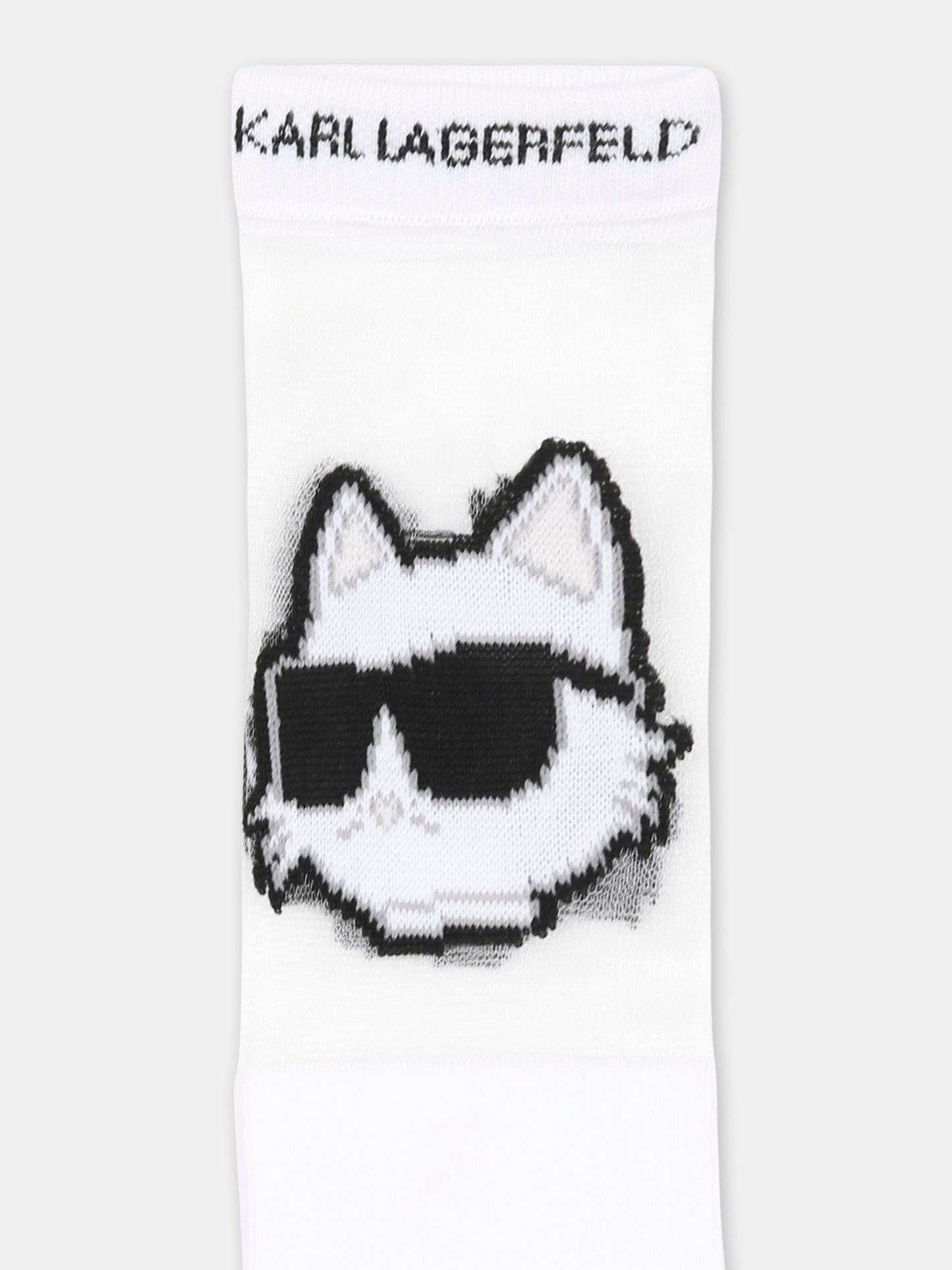 Calzini bianchi per bambina con Choupette,Karl Lagerfeld Kids,Z30545 10P