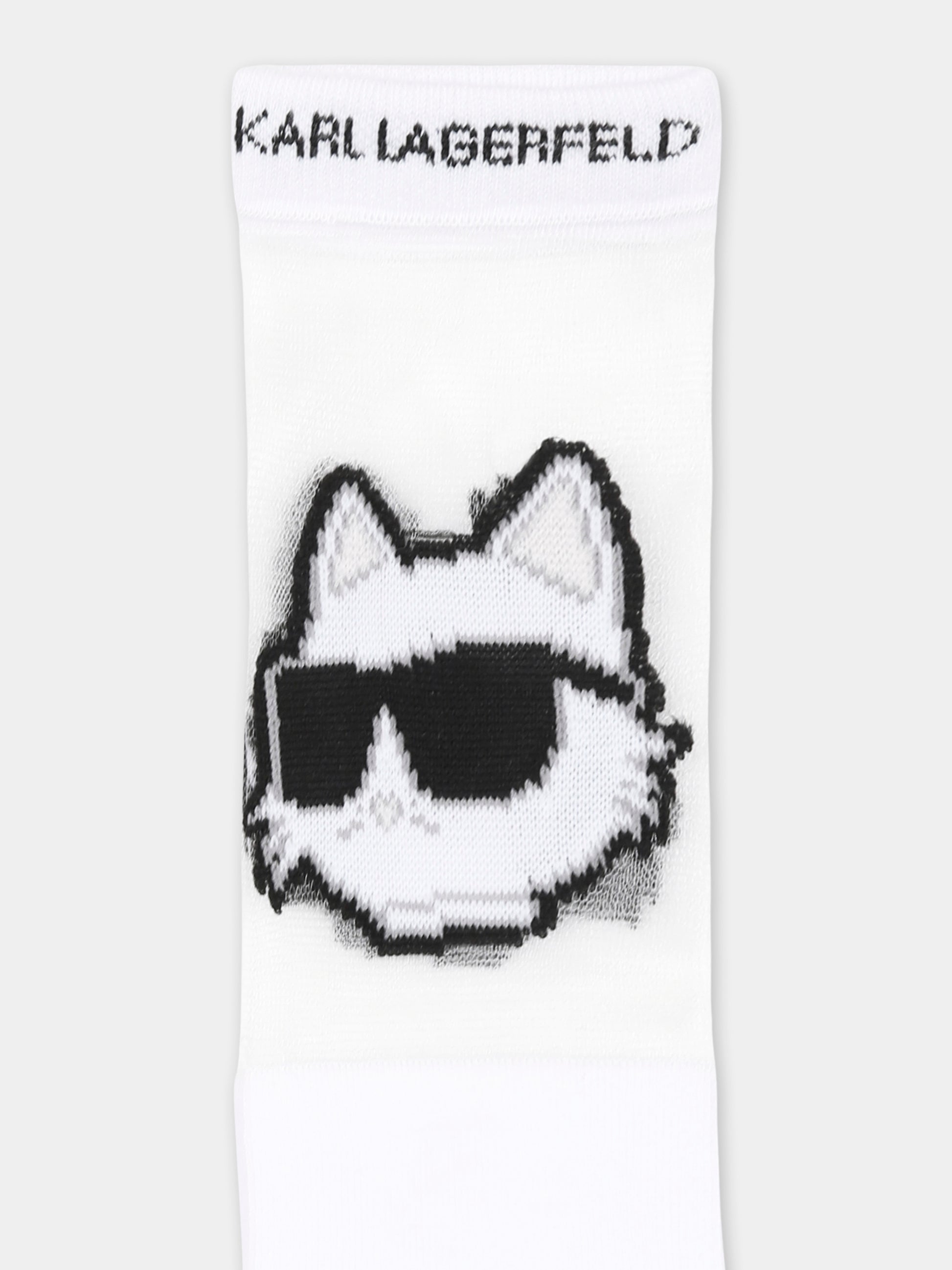 Calzini bianchi per bambina con Choupette,Karl Lagerfeld Kids,Z30545 10P