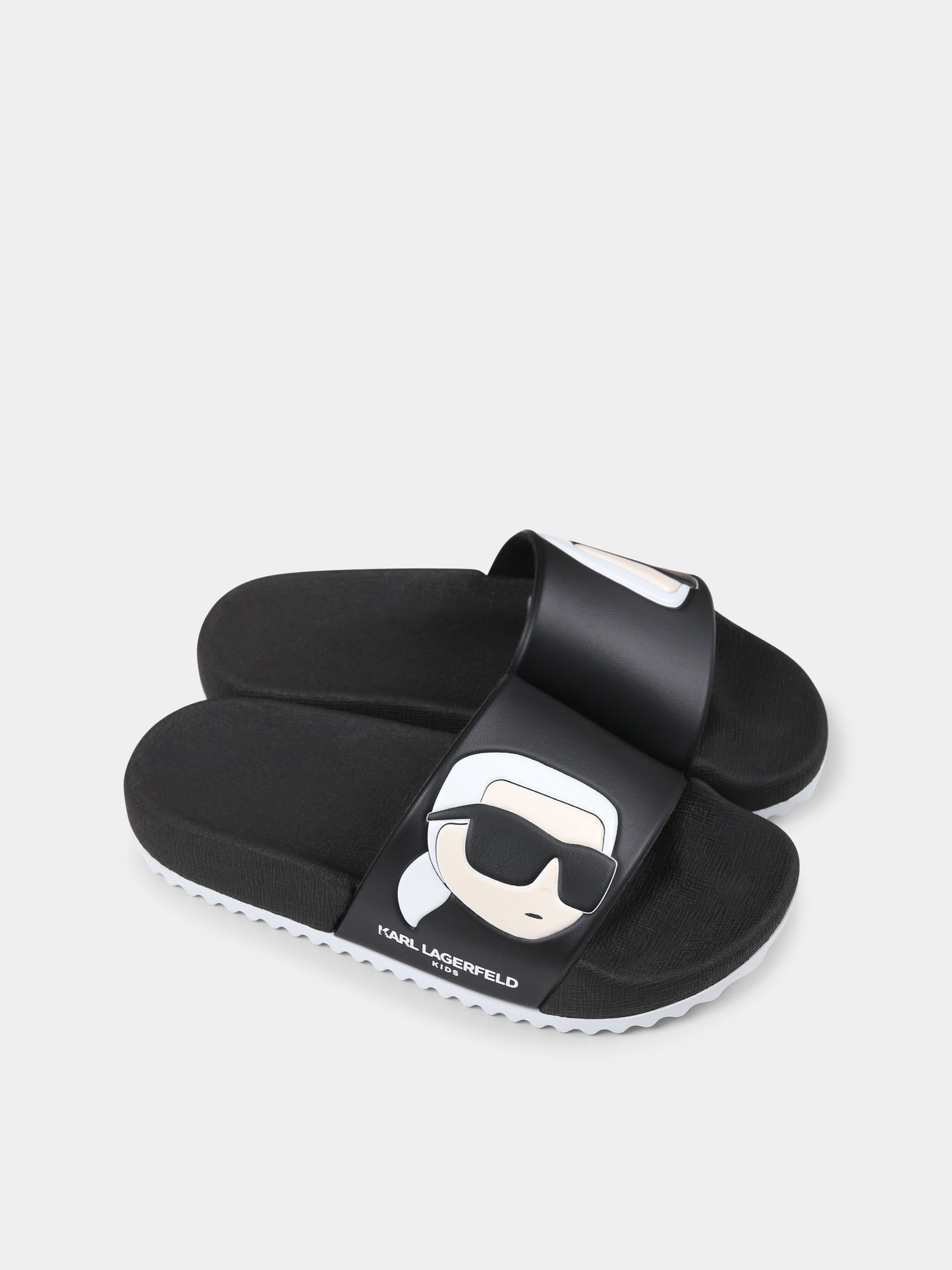 Ciabatte nere per bambini con Karl Lagerfeld,Karl Lagerfeld Kids,Z30379 09B