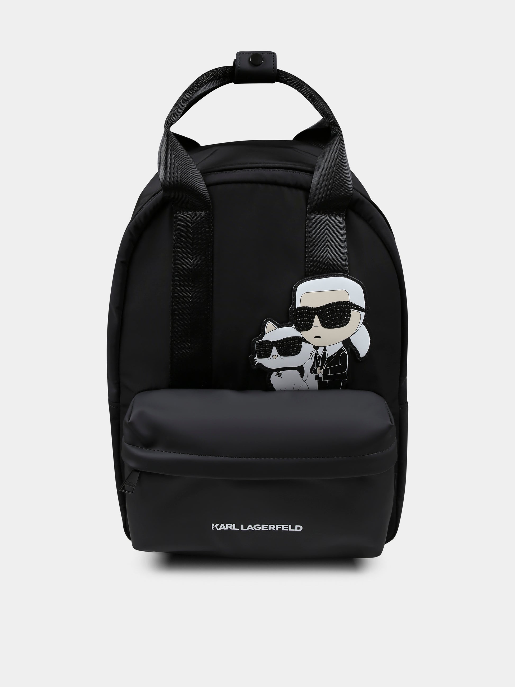 Zaino nero per bambini con Choupette e Karl Lagerfeld,Karl Lagerfeld Kids,Z30559 09B