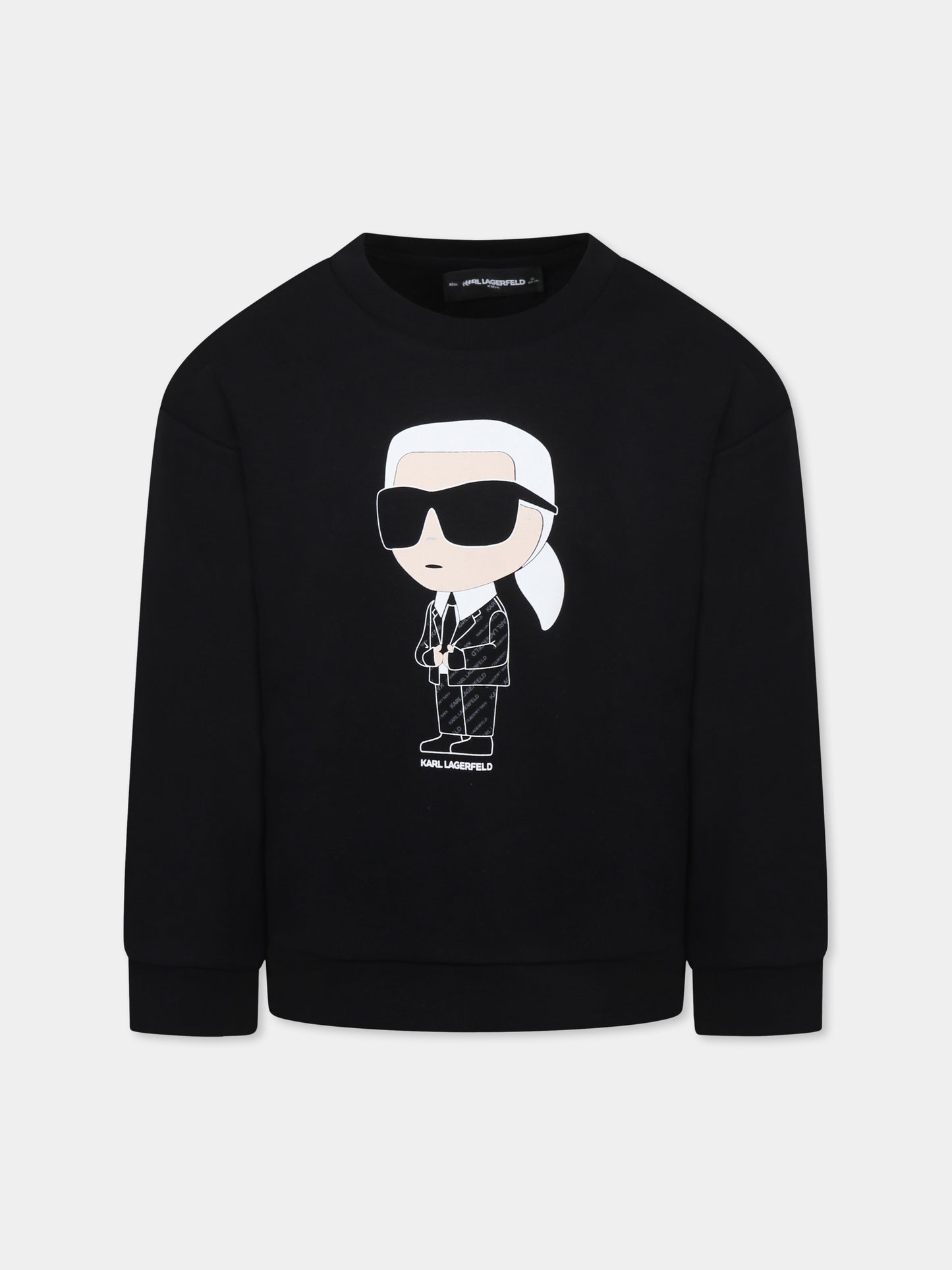 Felpa nera per bambini con Karl Lagerfeled,Karl Lagerfeld Kids,Z30431 09B
