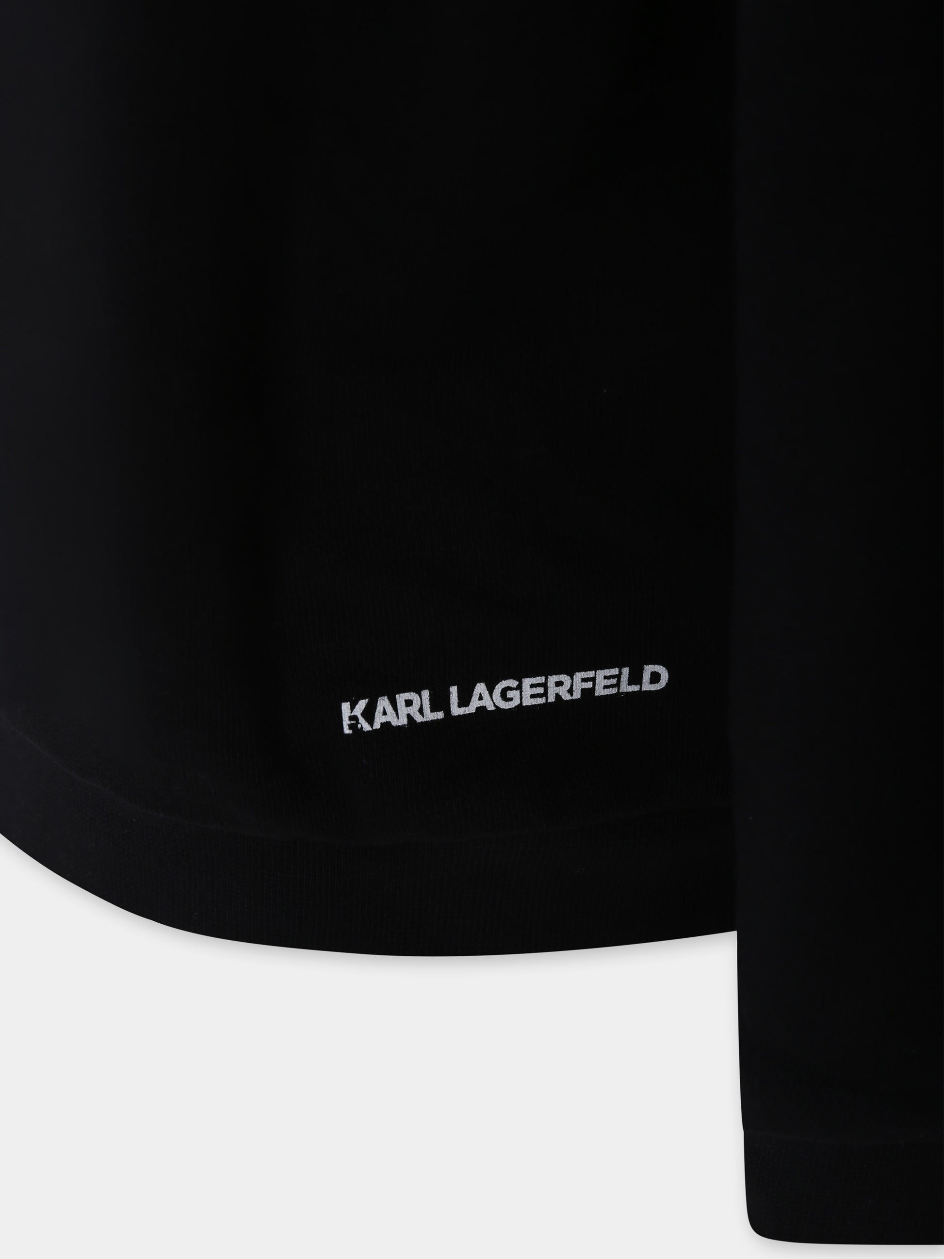 Felpa nera per bambini con Karl Lagerfeled,Karl Lagerfeld Kids,Z30431 09B
