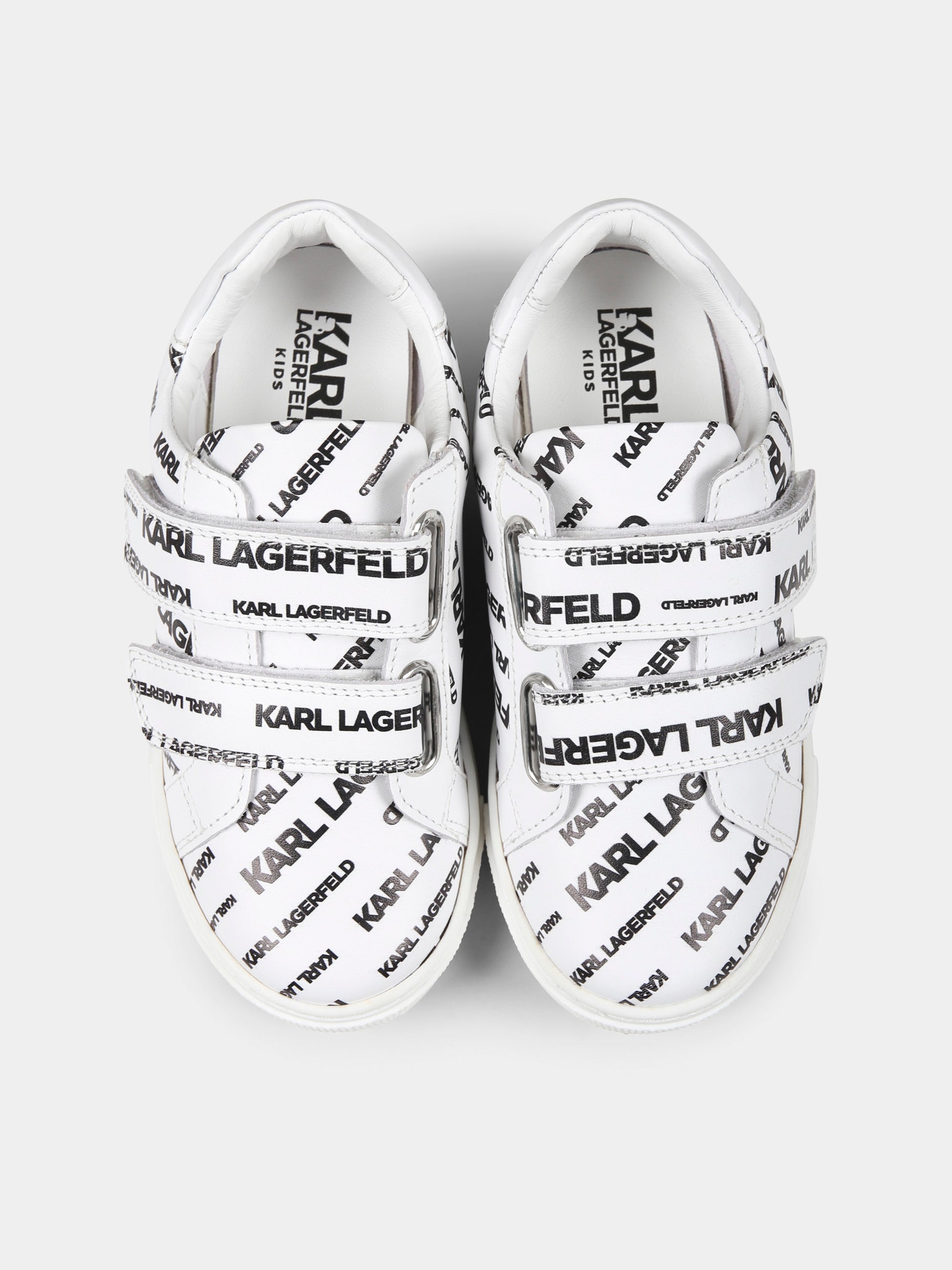 Sneakers bianche per bambino con logo,Karl Lagerfeld Kids,Z30542 N50