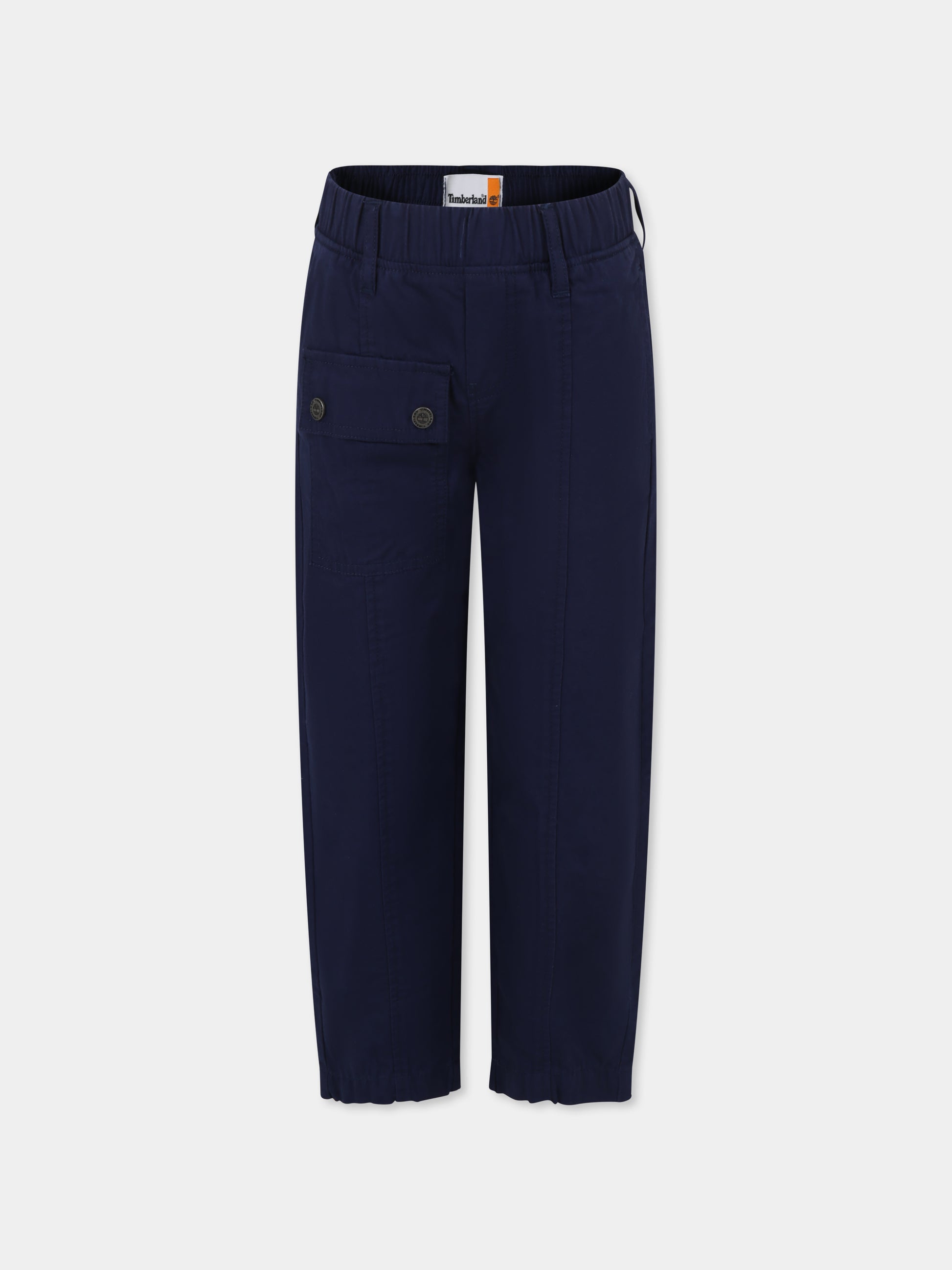 Pantaloni blu per bambino con logo,Timberland,T60465 84N