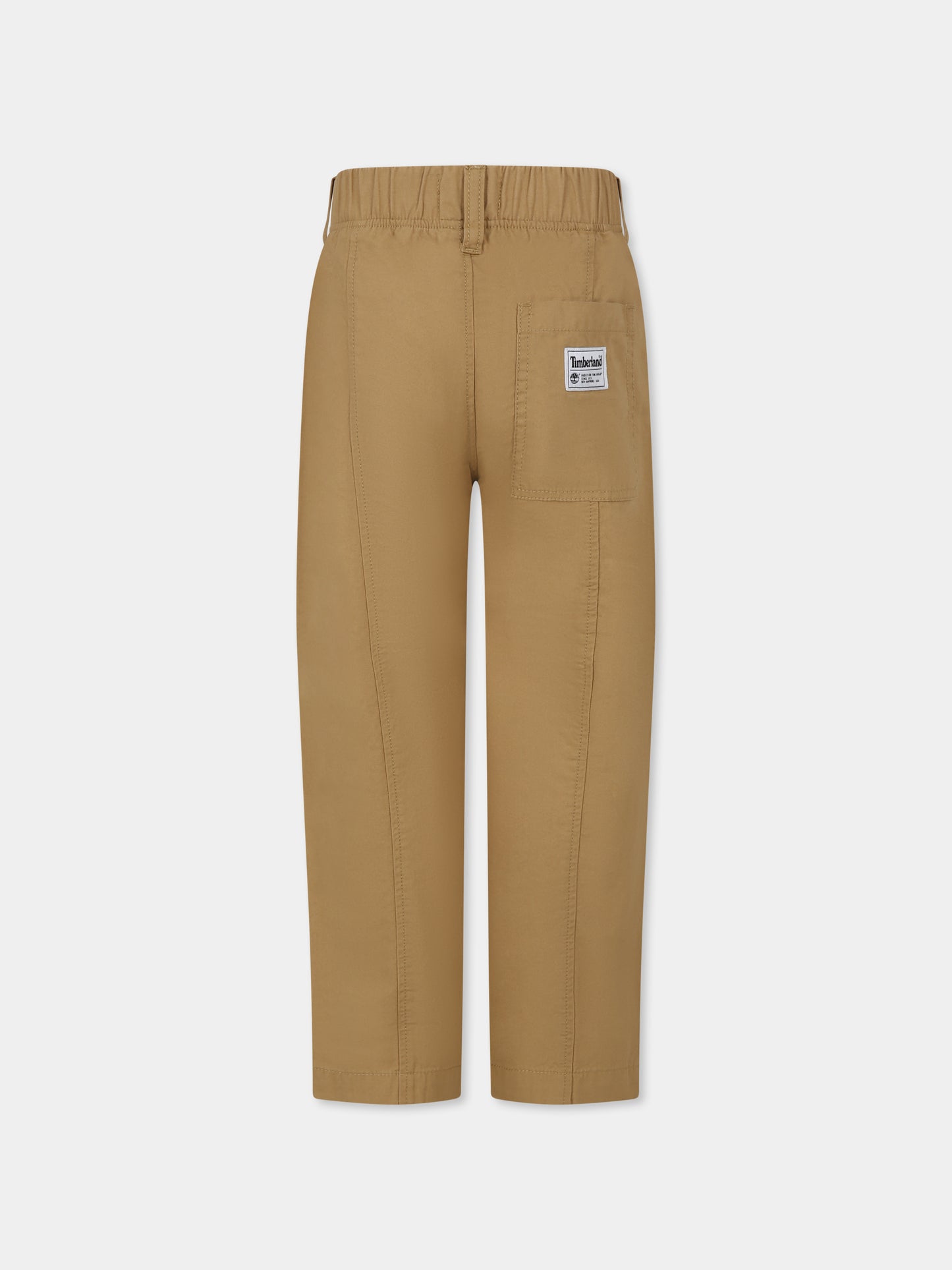 Pantaloni beige per bambino con logo,Timberland,T60465 276
