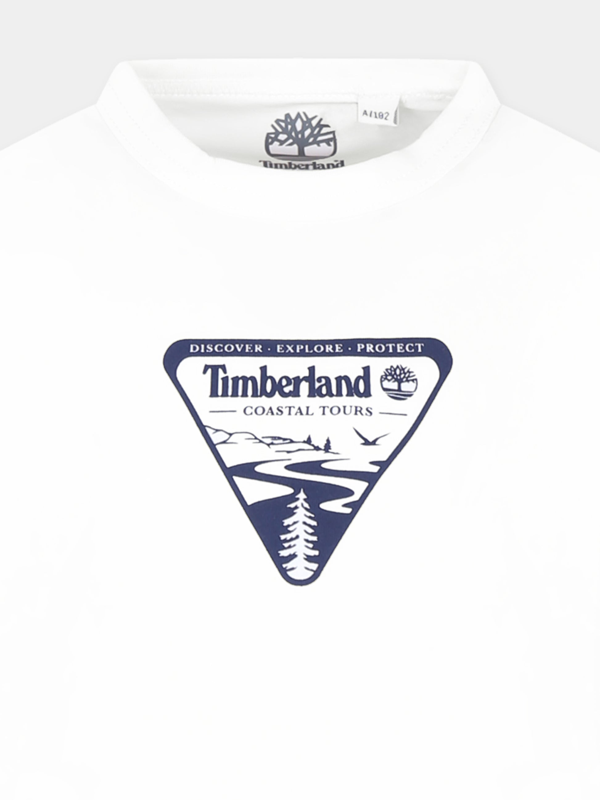 T-shirt bianca per bambino con logo,Timberland,T60428 10P