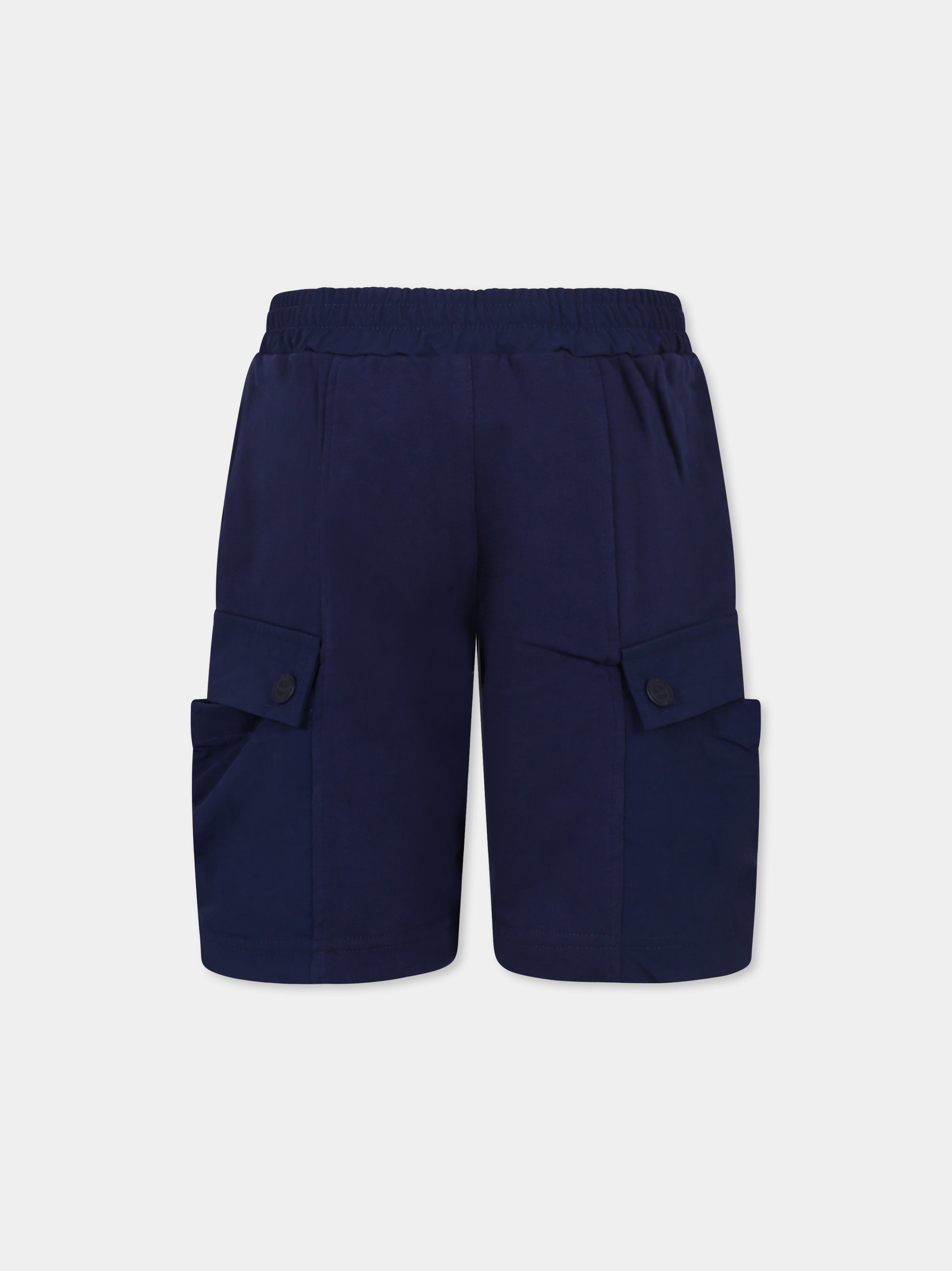 Shorts blu per bambino con logo,Timberland,T60462 84N