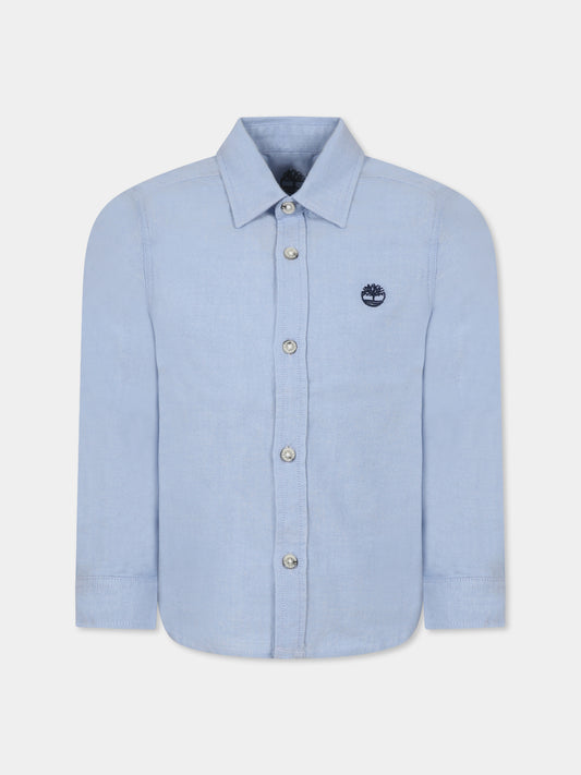 Camicia celeste per bambino con albero