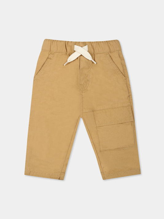 Pantaloni beige per neonato con logo,Timberland,T60499 276