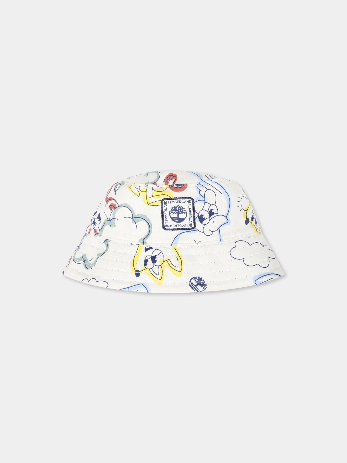 Cloche blu reversibile per neonato con logo e stampa