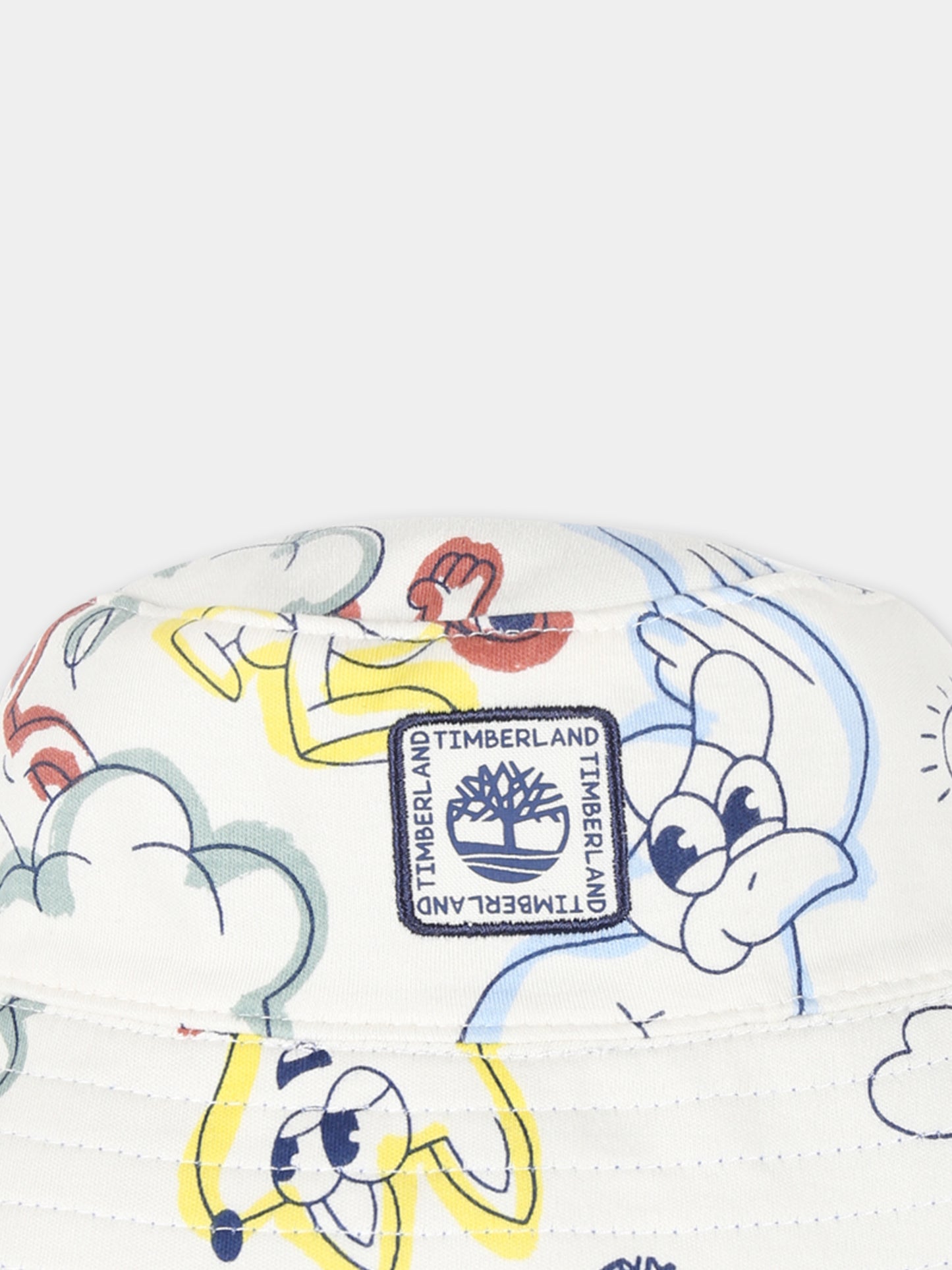 Cloche blu reversibile per neonato con logo e stampa