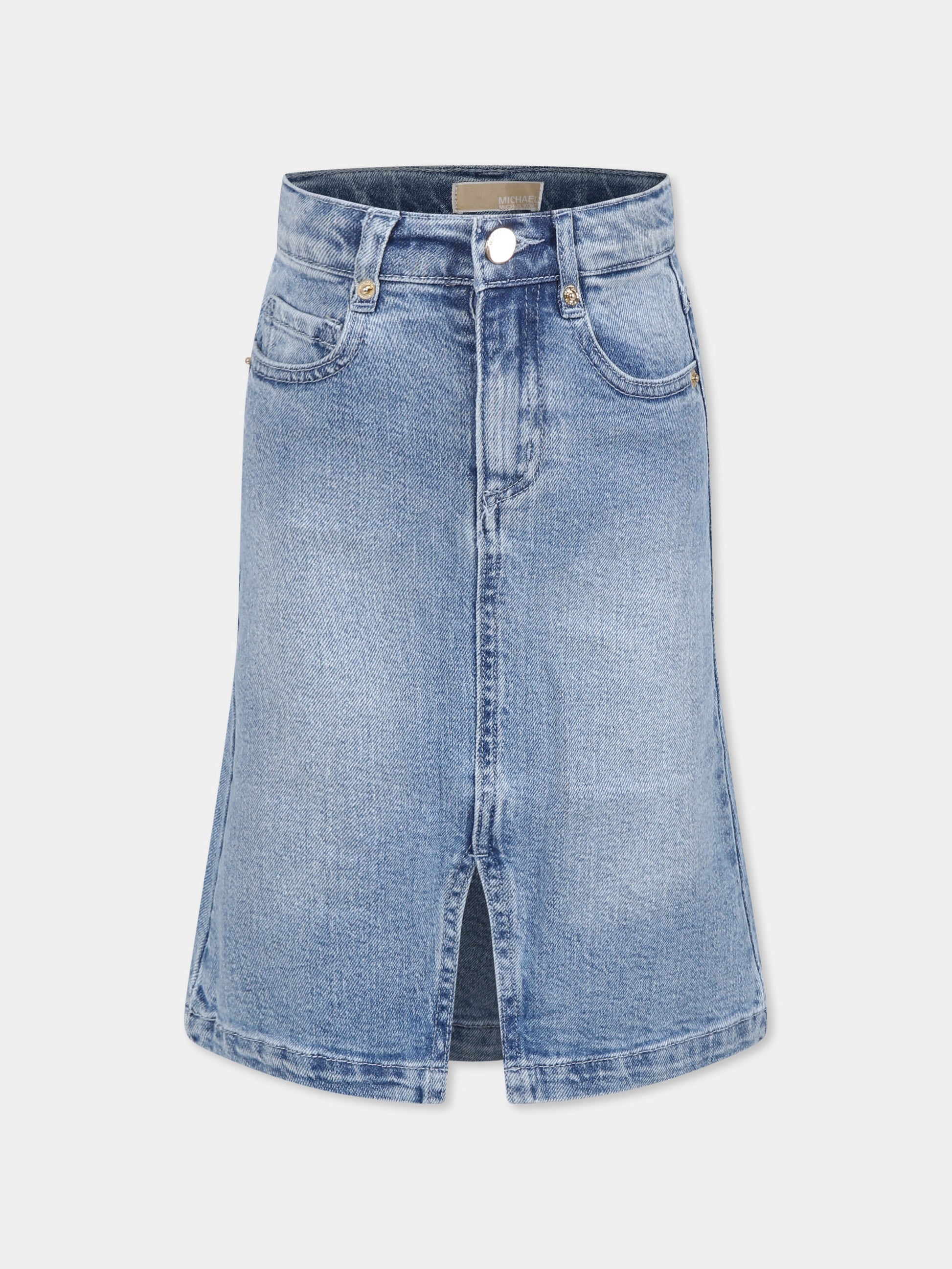 Gonna denim per bambina con logo,Michael Kors,R30291 Z10