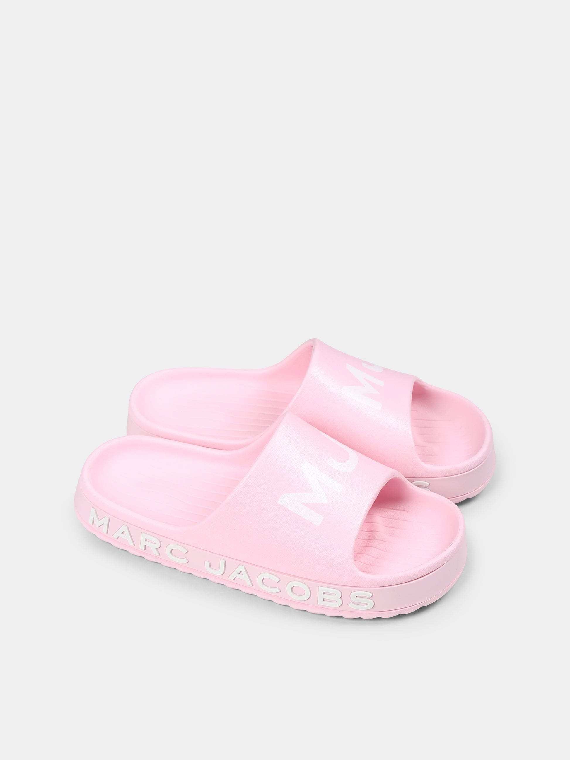 Ciabatte rosa per bambina con logo,Marc Jacobs,W60529 475