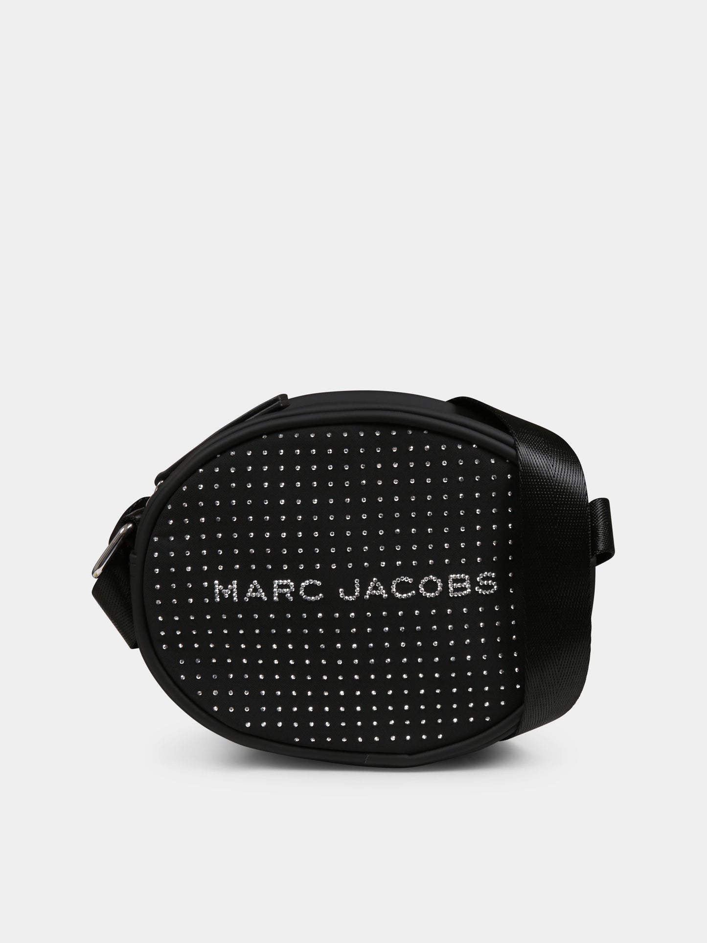 Borsa nera per bambina con logo e strass,Marc Jacobs,W60412 09B