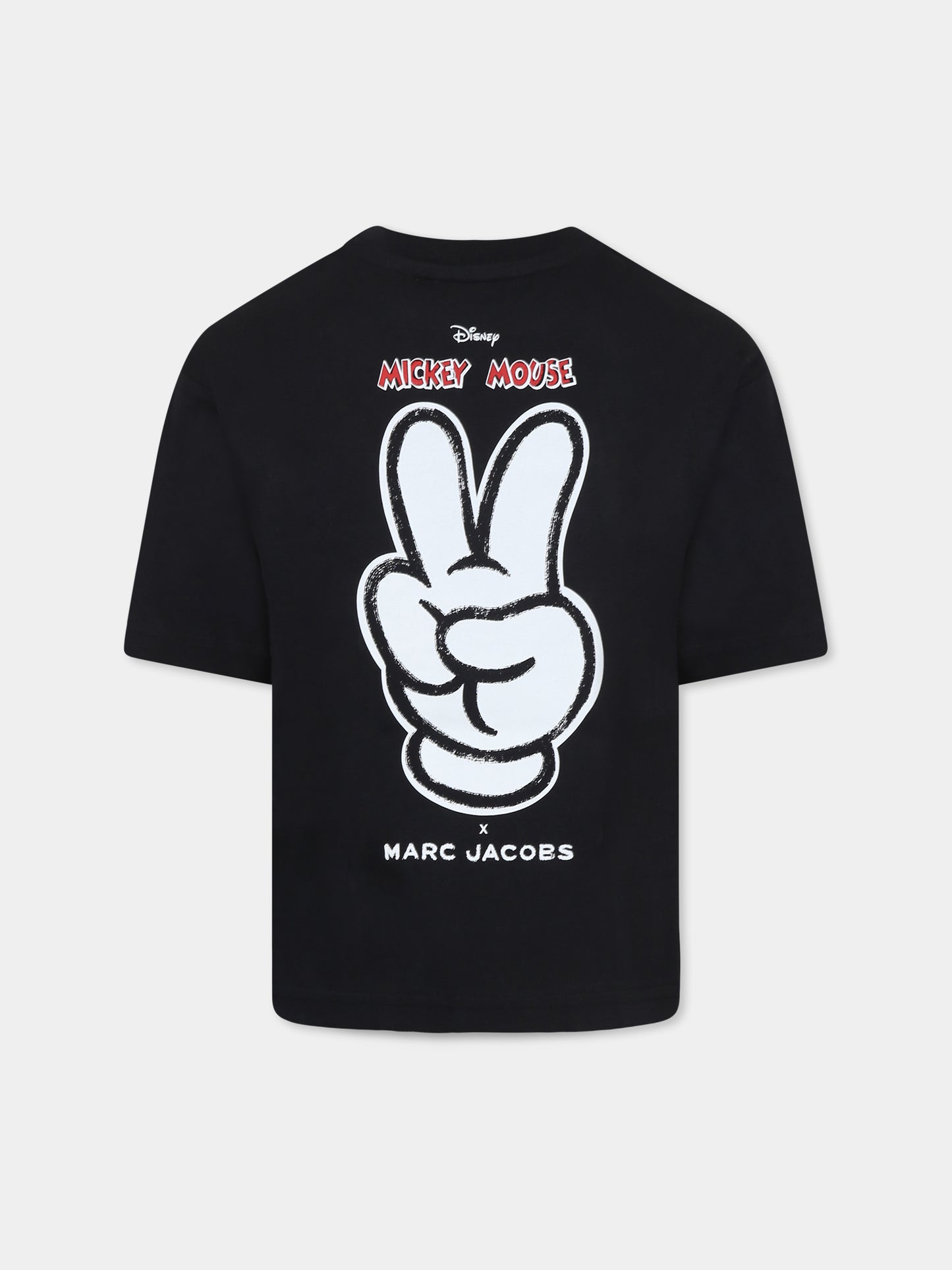 T-shirt nera per bambino con Topolino