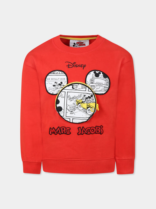 Felpa rossa per bambino con Topolino,Marc Jacobs,W60549 992